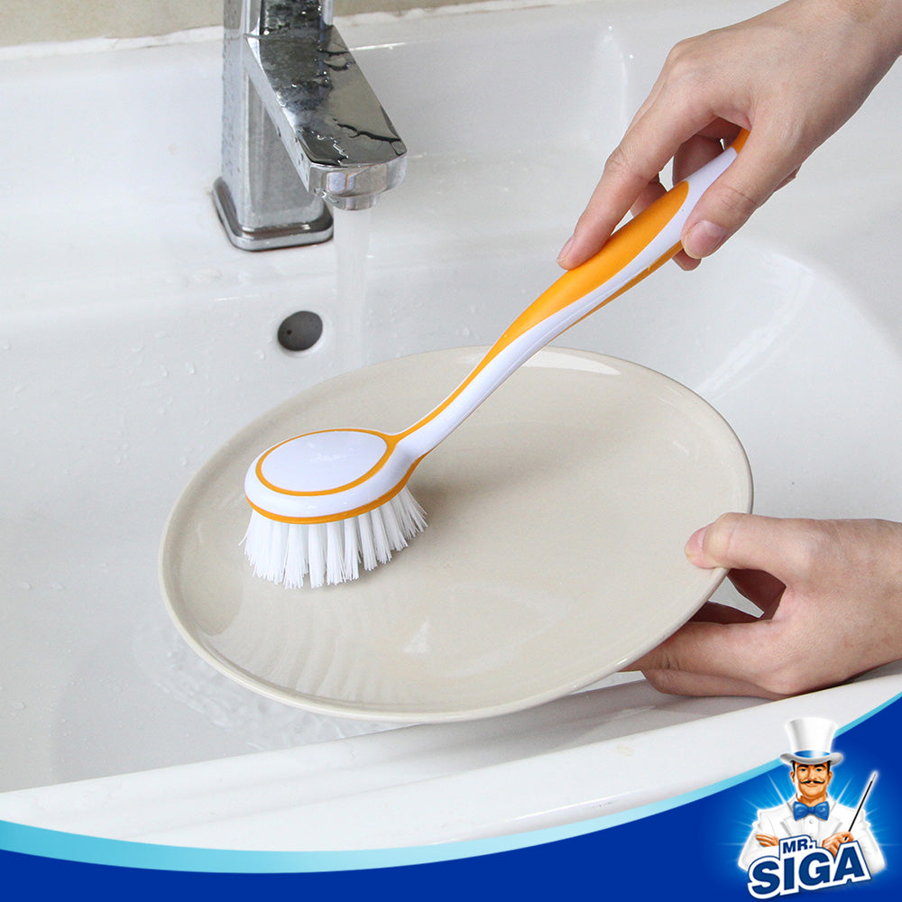 MR.SIGA Round Dish Brush, Size: Dia 5.5 x 25cm - Pack of 3