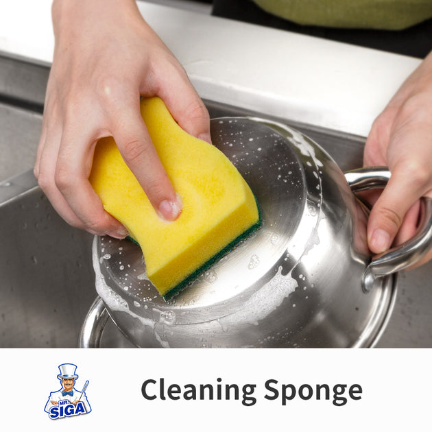 MR.SIGA Heavy Duty Cellulose Scrub Sponge, Dual-Sided Dishwashing Sponge  for Kitchen, 12 Pack : : Home Improvement