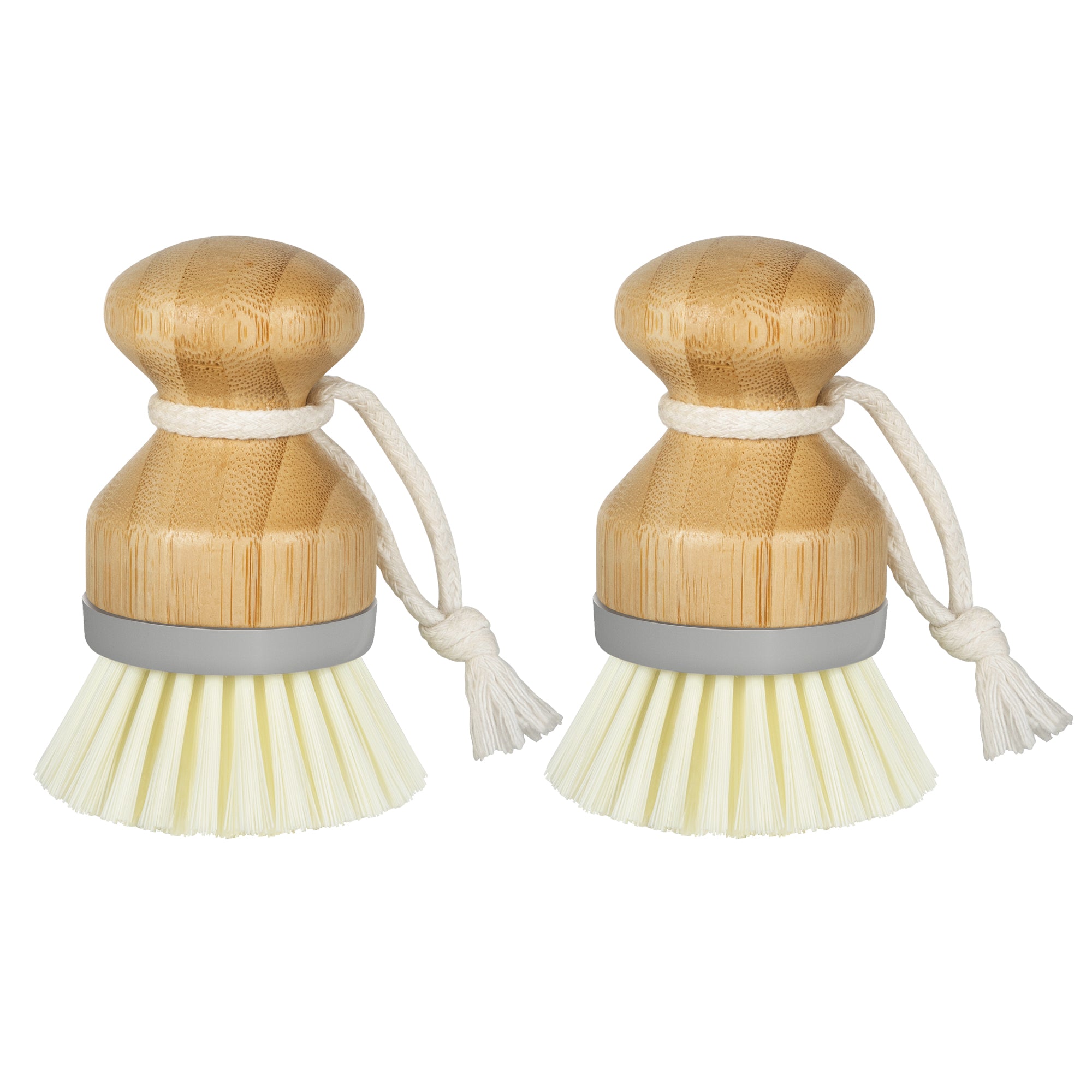 MR.SIGA Bamboo Palm Brush, Scrub Brush for Dishes Pots Pans Kitchen Sink Cleaning, Pack of 2