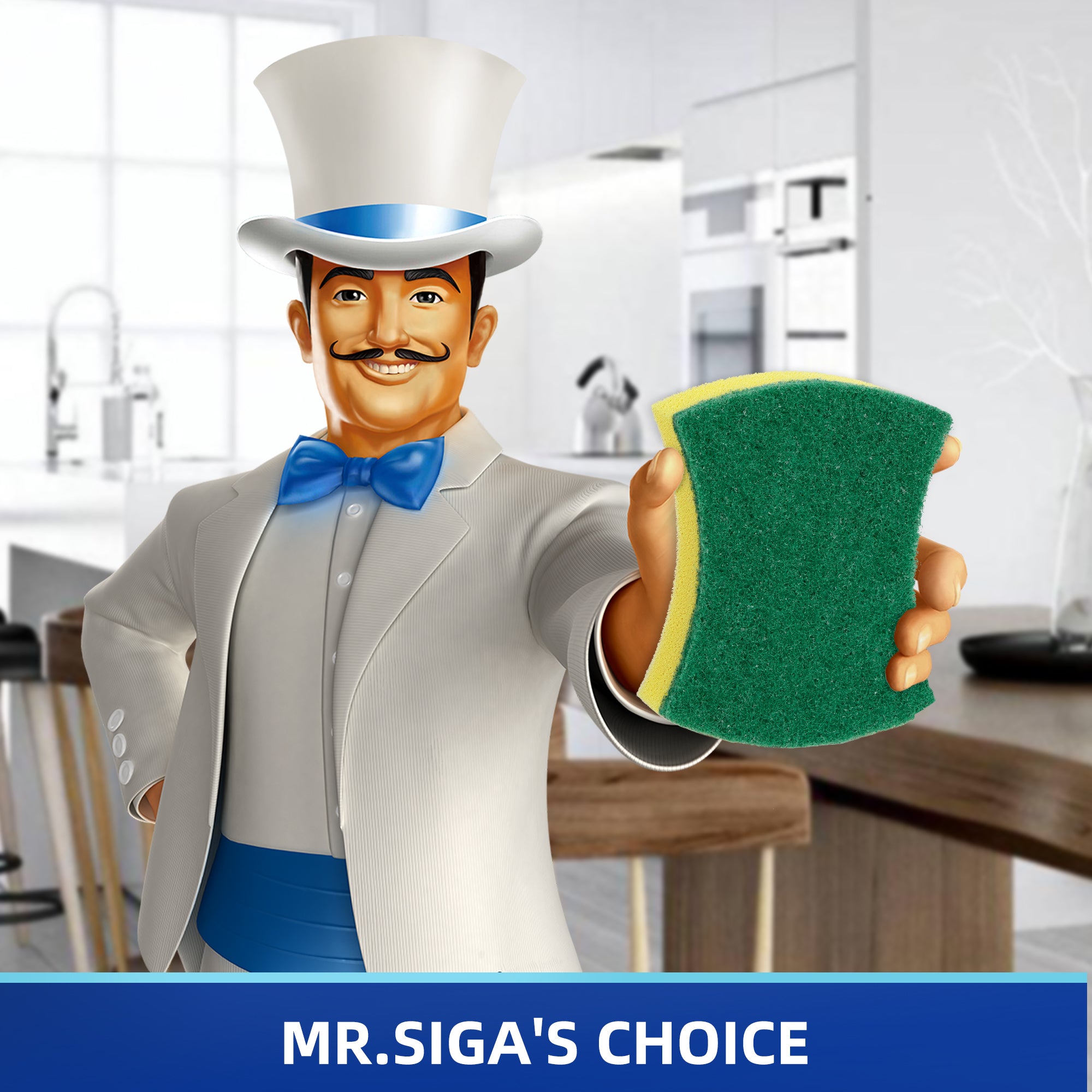 MR.Siga Heavy Duty Scrub Sponge, Dishes, Pots, Pans Cleaning ,12 Pack