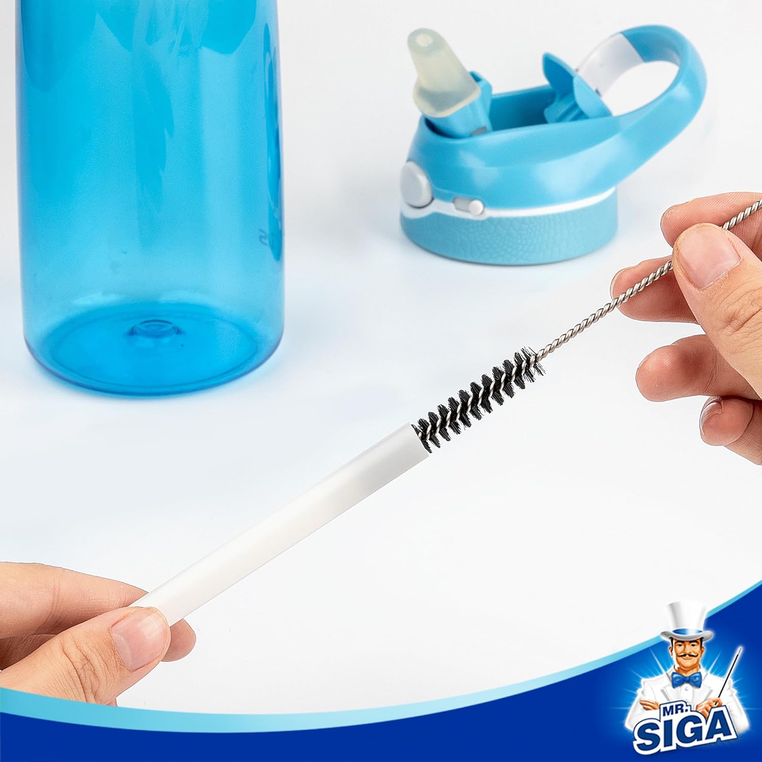 MR.SIGA Straw Cleaner Brush, 10 inch Stainless Steel Straw Brush with Hanging Hole, Reusable and Dishwasher Safe, 20 Pack