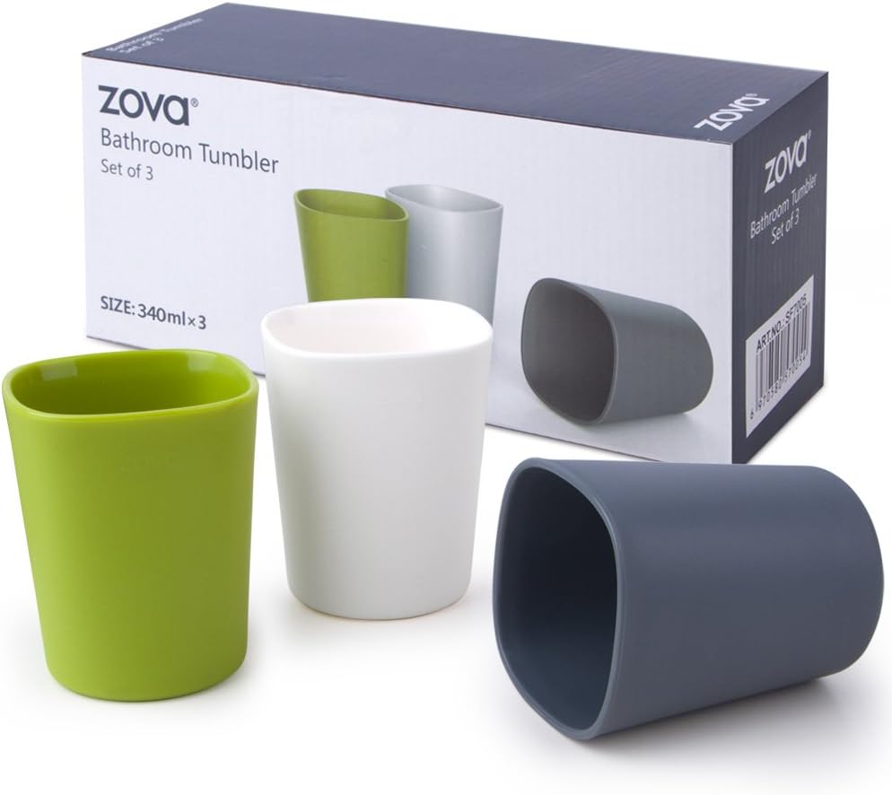 ZOVA Bathroom Tumbler 340ml, 3 pieces