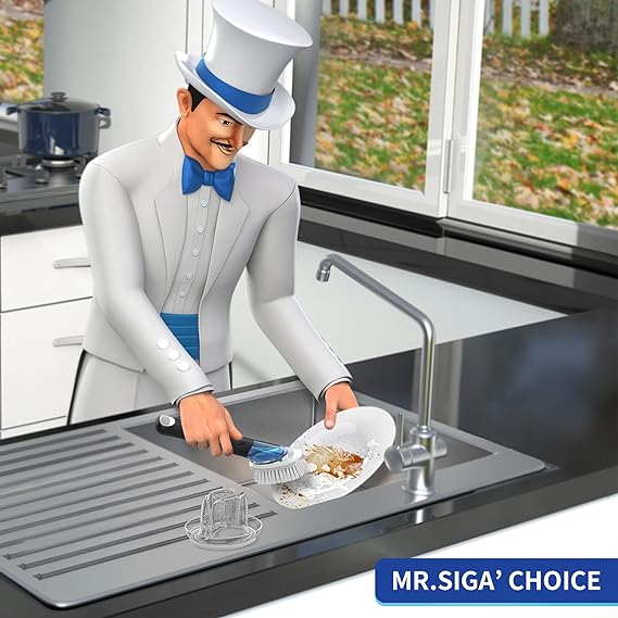 MR.SIGA Soap Dispensing Dish Brush Refills, 4 Pack