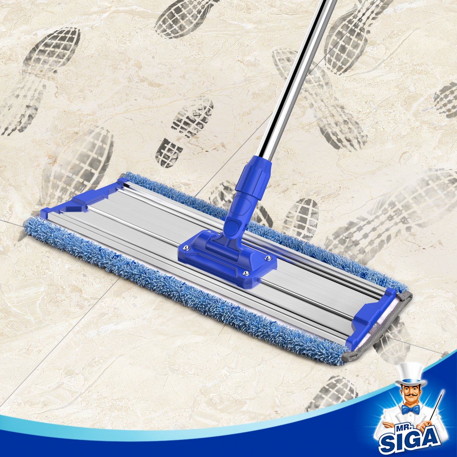 MR.SIGA 18" Professional Microfiber Mop Refills, 2 Pack