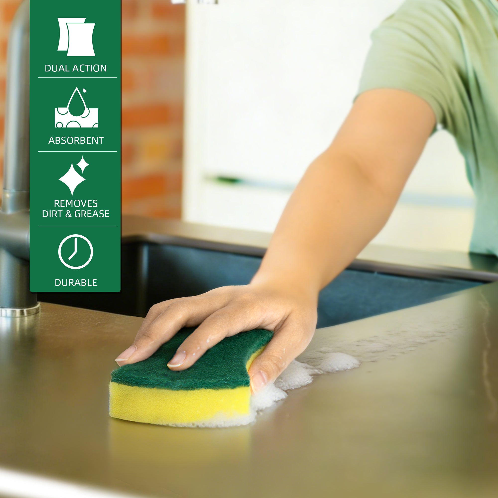 MR.Siga Heavy Duty Scrub Sponge, Dishes, Pots, Pans Cleaning ,12 Pack