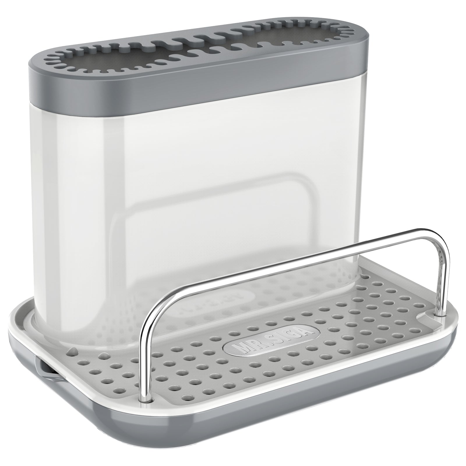 MR.SIGA Spülbecken-Caddy, Küchenspüle-Organizer, Schwammbürstenhalter mit Abtropfschale