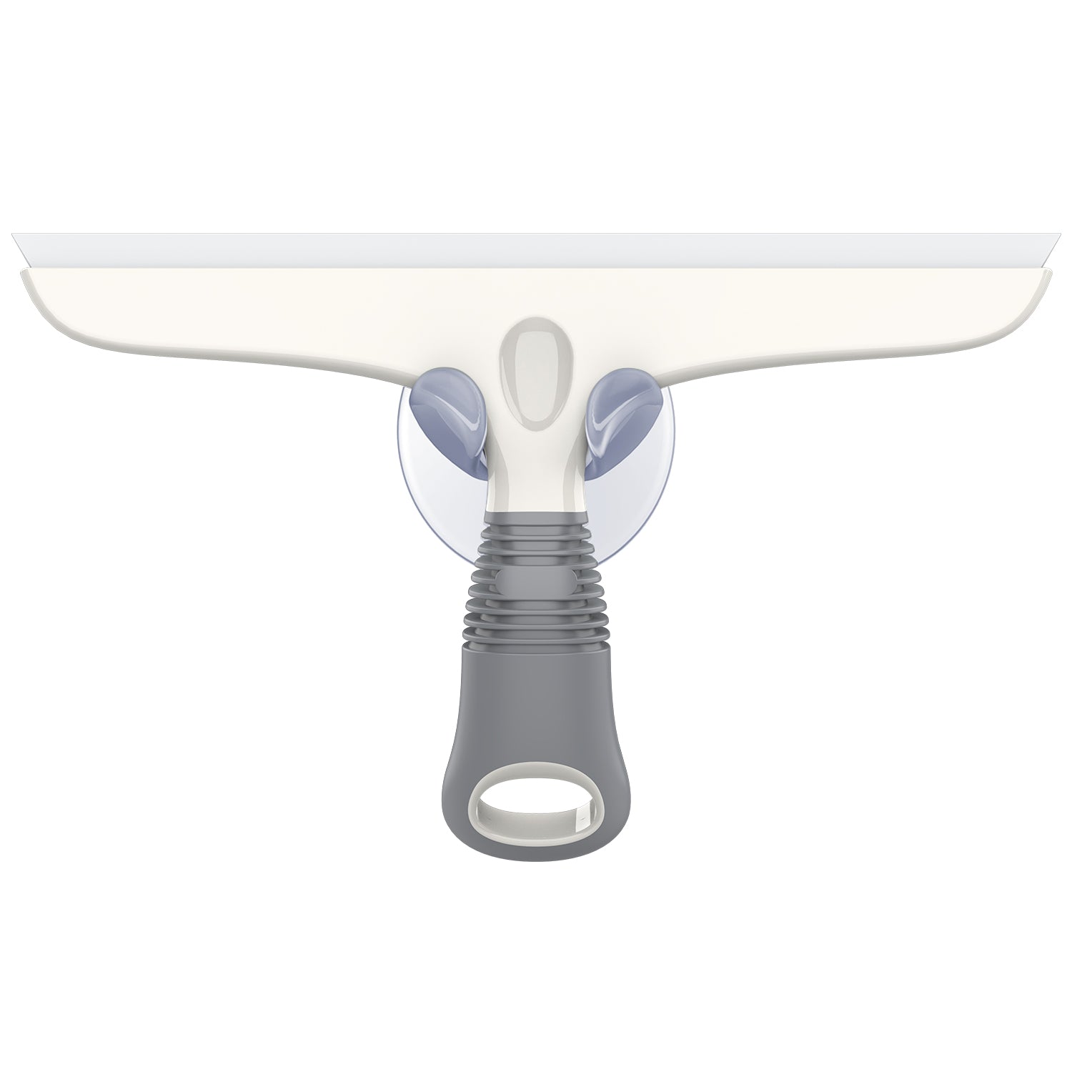 MR.SIGA Multi-Purpose Silicon Squeegee for Window, Glass, Shower Door, Car Windshield, Heavy Duty Window Scrubber, Includes Suction Hook, 10 inch, White & Gray, 1 Pack