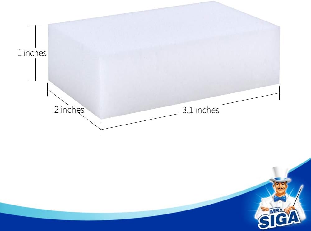 MR.SIGA Multi-Functional Eraser Sponge, Magic Cleaning Pads for Kitchen Household Cleaning, 48 Count, Size 3.1" x 2" x 1"