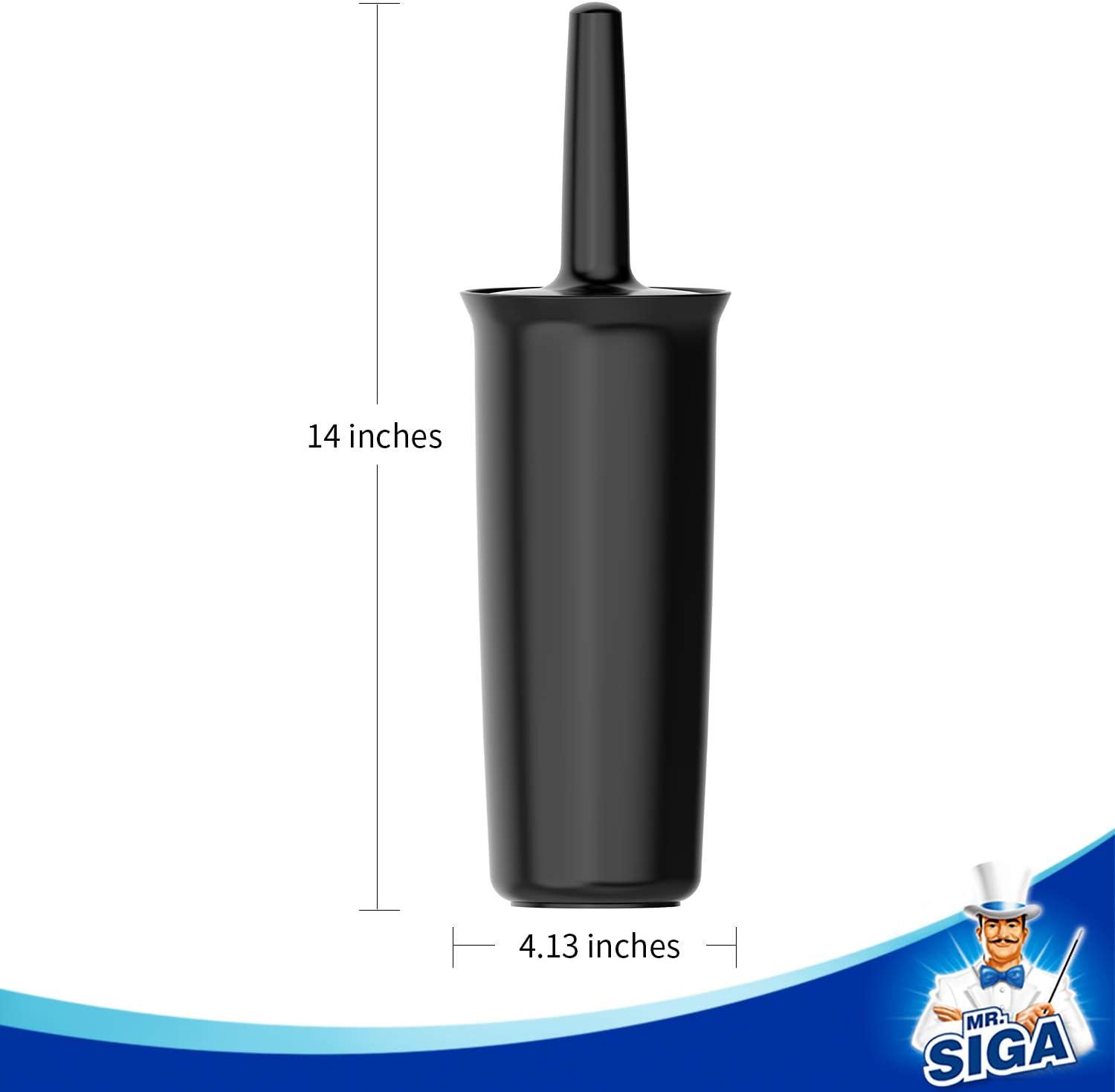 MR.SIGA Toilet Bowl Brush and Holder for Bathroom, Black, 2 Pack