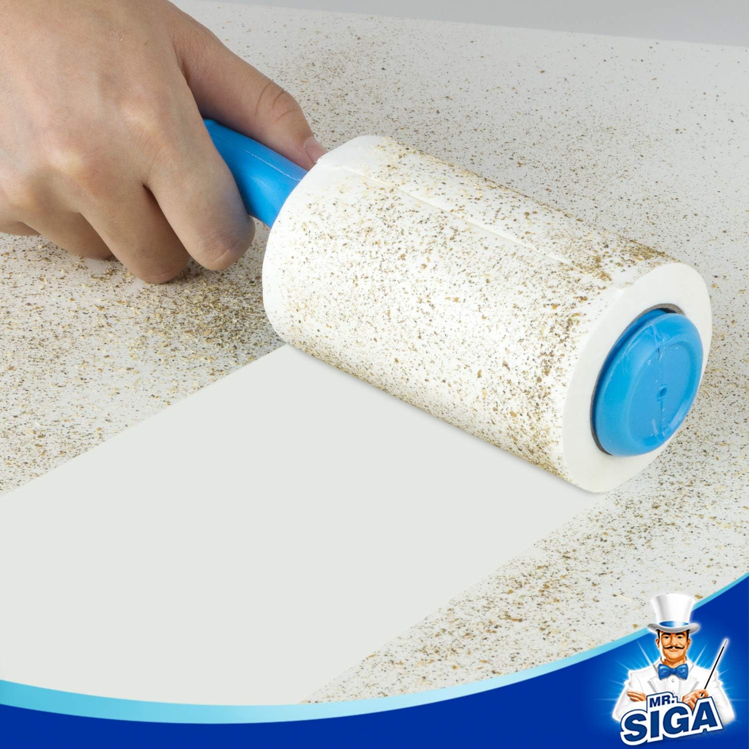 MR.SIGA Lint Roller,Extra Sticky Lint Roller Pet Hair Remover with Easy Tear Sheets, 5-Pack, 450 Sheets in Total