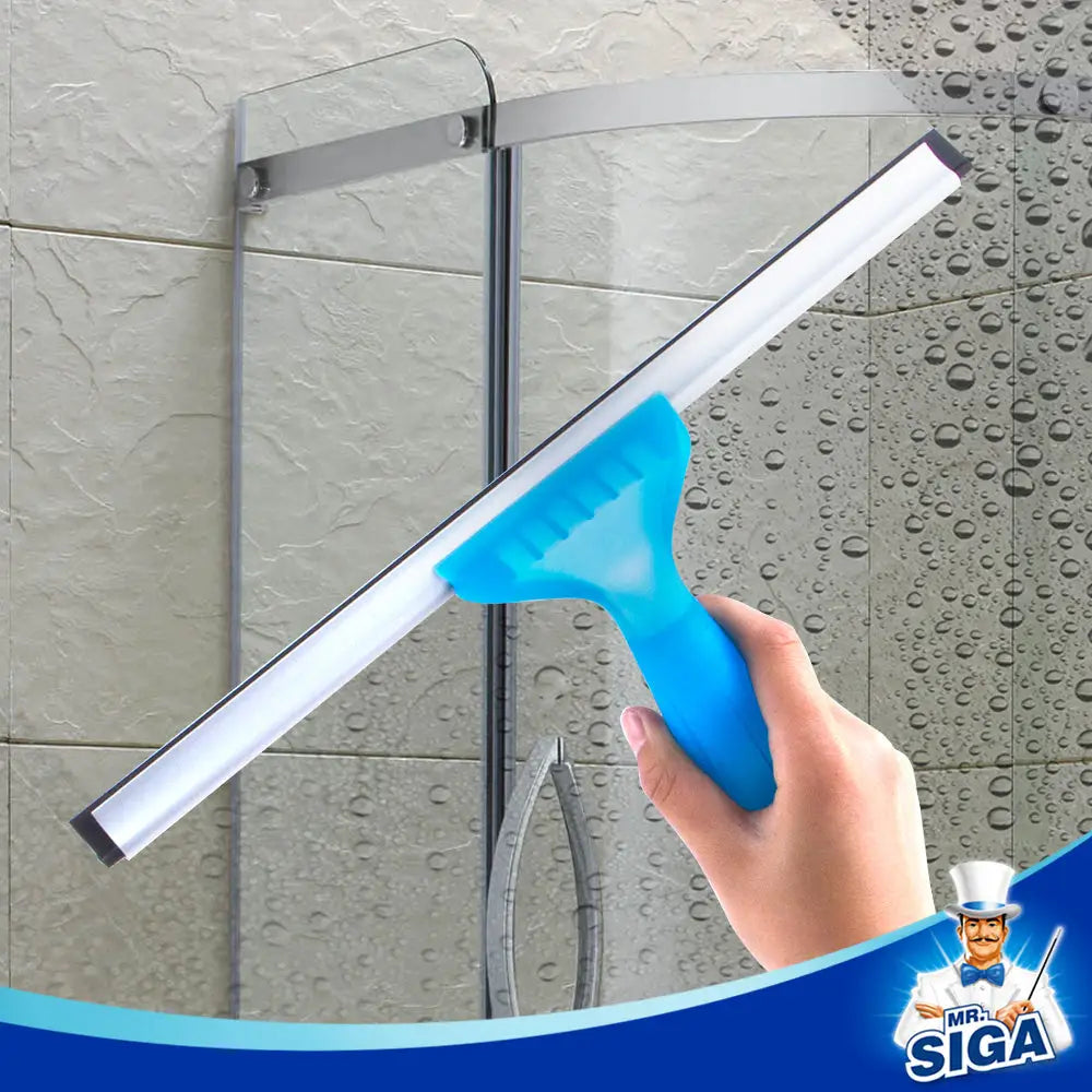 MR.SIGA Professional Window Cleaning Combo - Squeegee & Microfiber Window Scrubber, 14"
