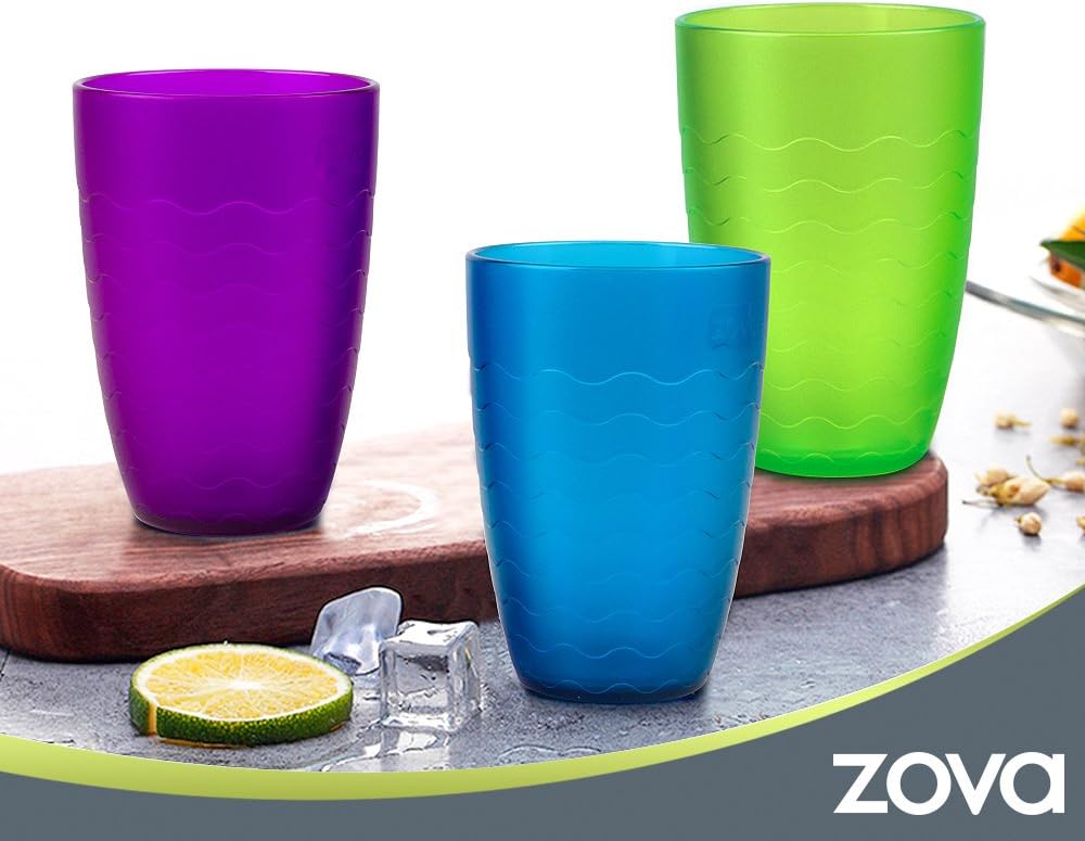 MR.SIGA ZOVA Robuste Kunststoffbecher, Getränkebecher 11,3 oz/330 ml, 6er-Set in 3 verschiedenen Farben