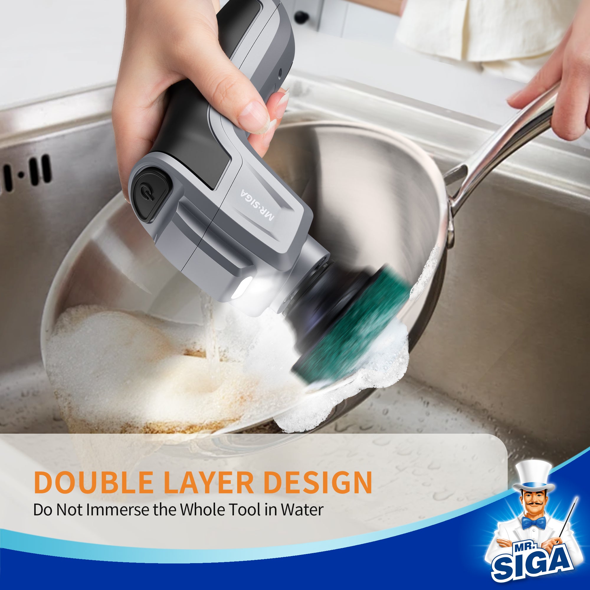 MR.SIGA Heavy Duty Pad-Nachfüllpackungen für elektrischen Spin Scrubber, 10er-Pack