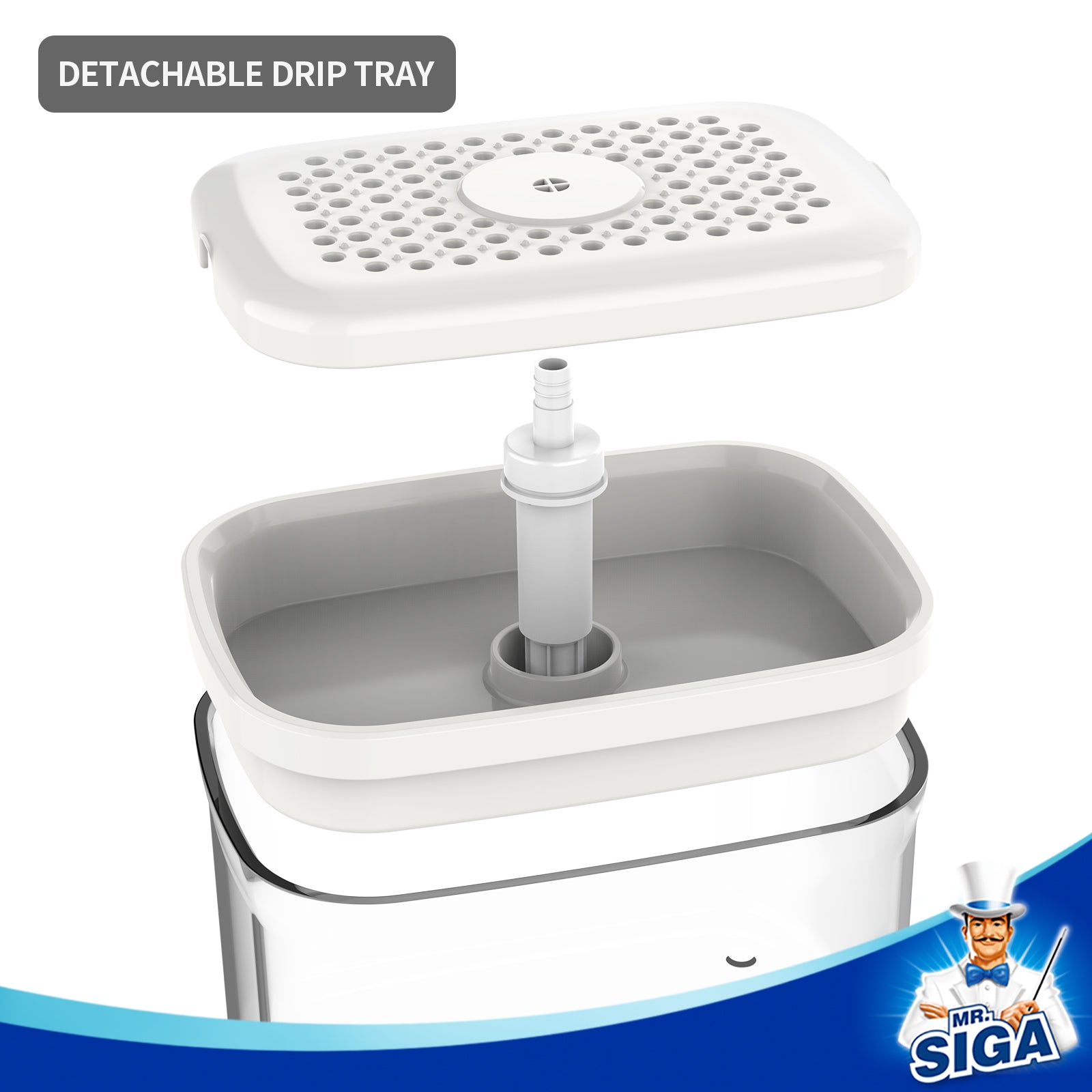 MR.SIGA Dish Soap Dispenser with Sponge Holder and Scrub Sponge Set