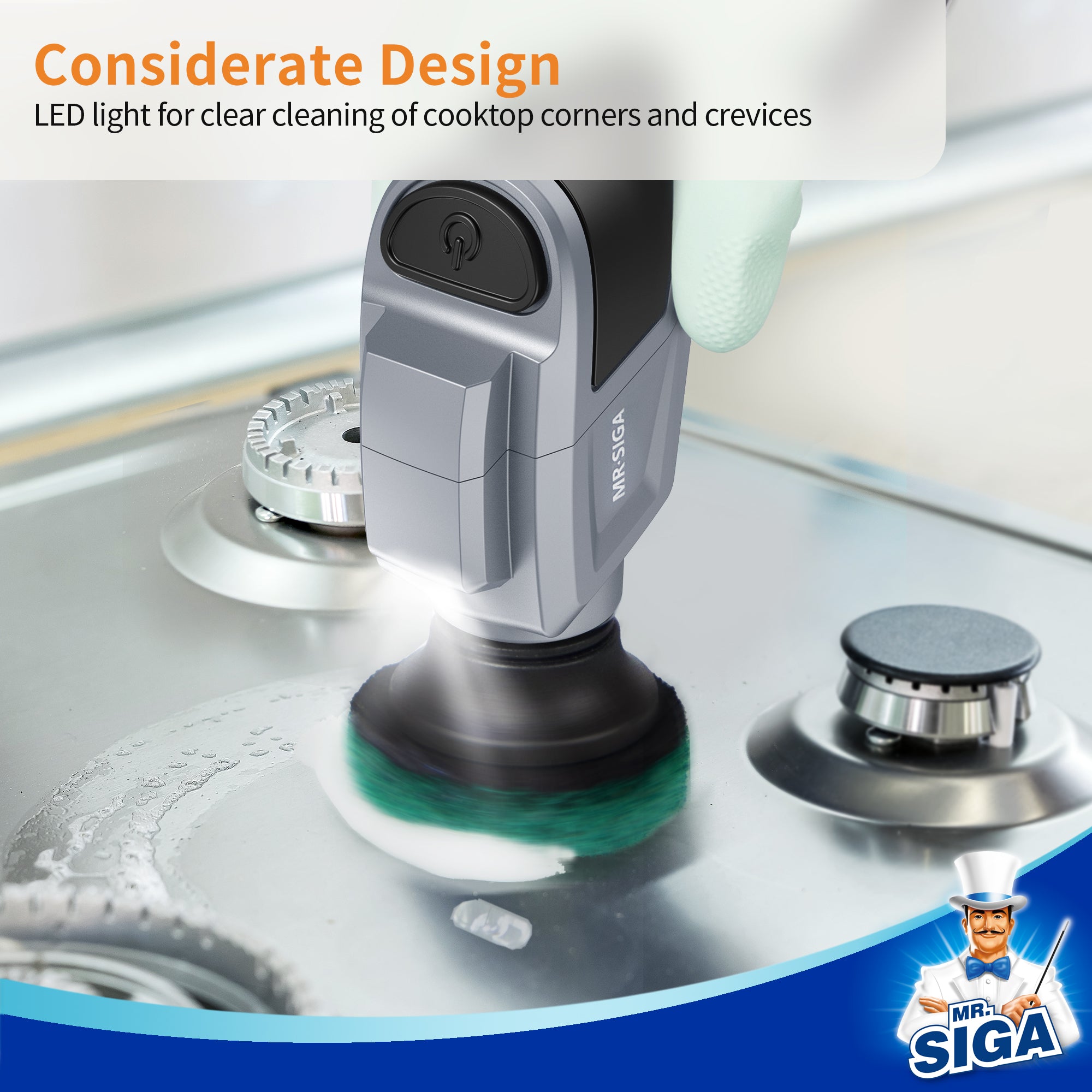 MR.SIGA Heavy Duty Pad-Nachfüllpackungen für elektrischen Spin Scrubber, 10er-Pack