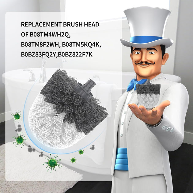 MR.SIGA Premium Toilet Bowl Brush Replacement Head, 2 Pack