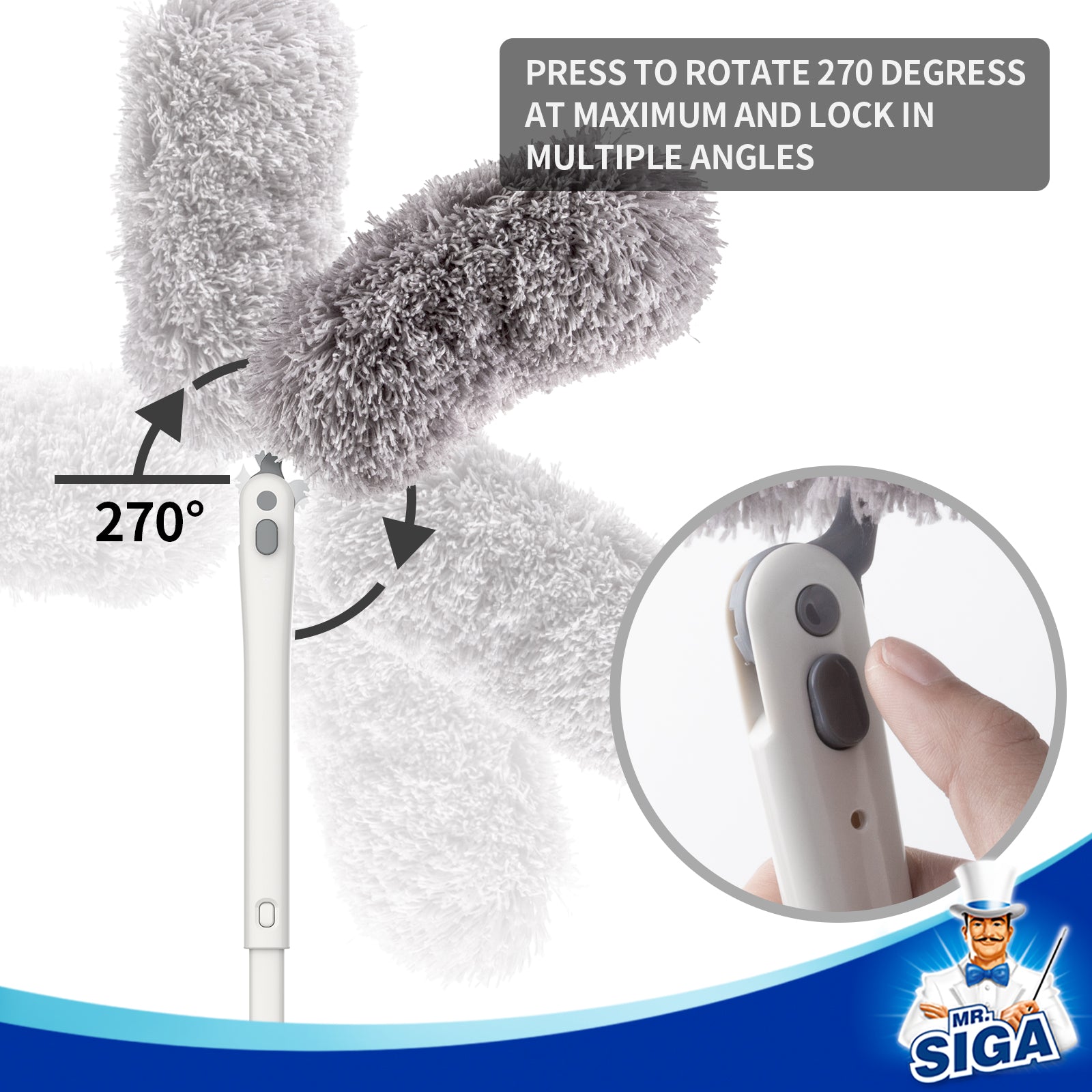 Mr.siga Microfiber Telescopic Duster Refills, 2 pack