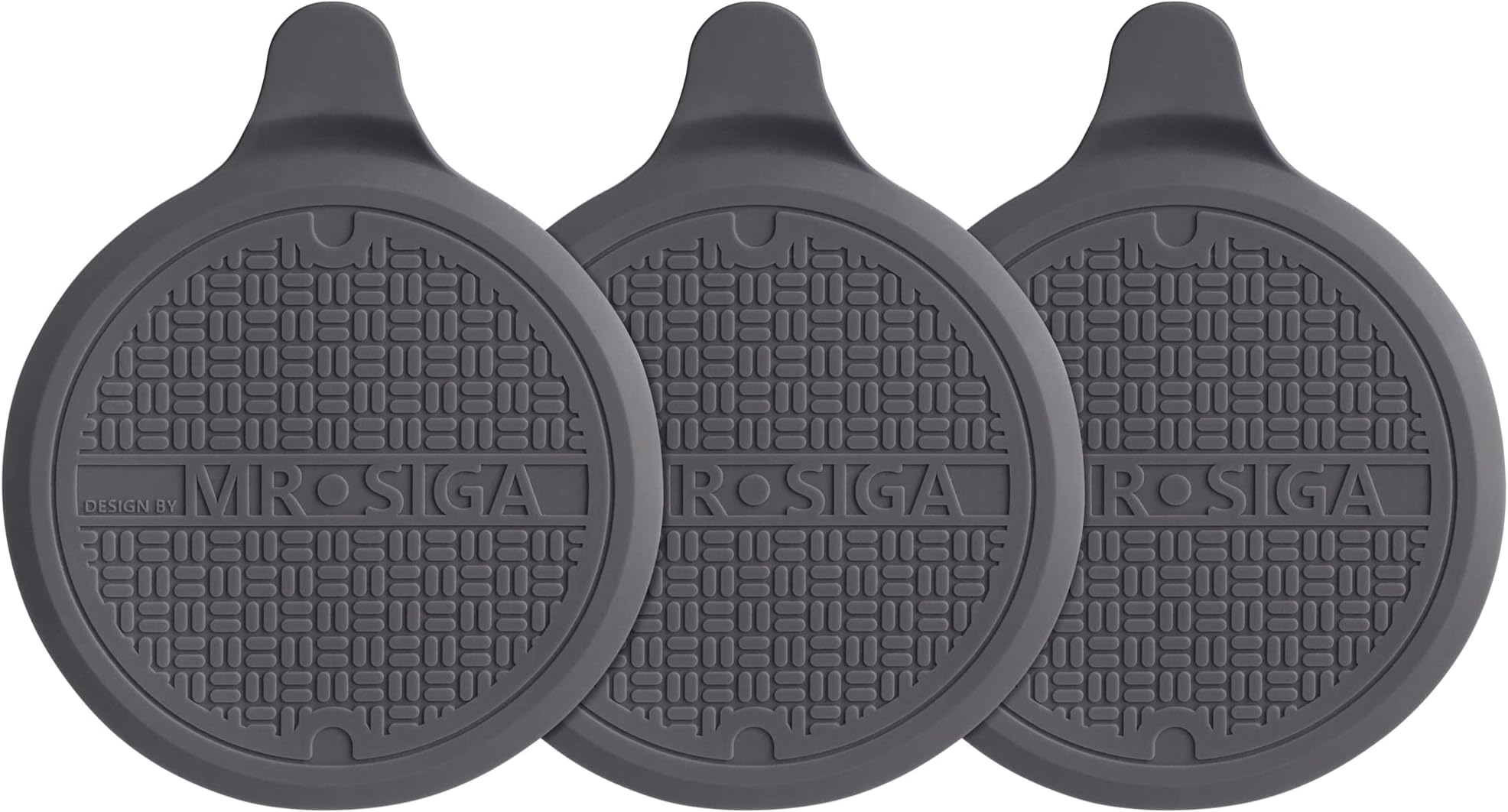 MR.SIGA Silicone Bathtub Stopper, Drain Stopper for Shower, Sink, 5.1" Diameter, Grey, 3 Pack