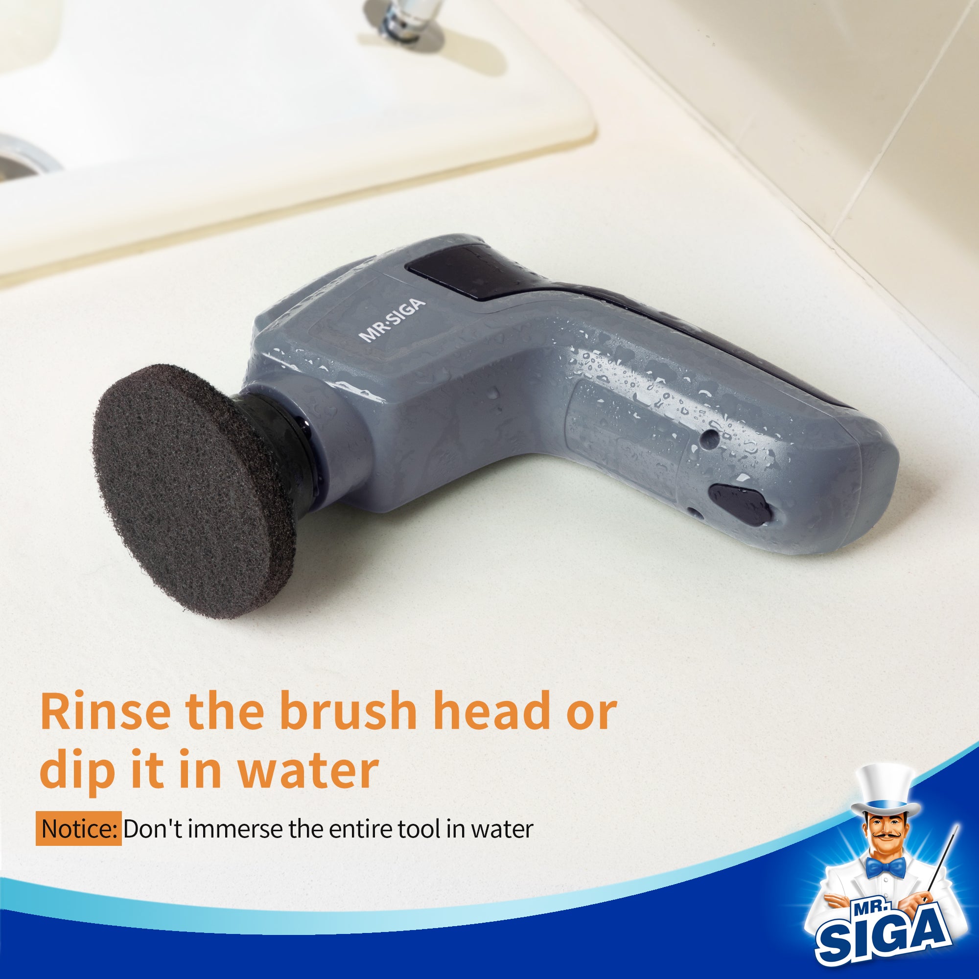 MR.SIGA Abrasive Heavy Duty Pad Refills for Electric Spin Scrubber, 10 Pack
