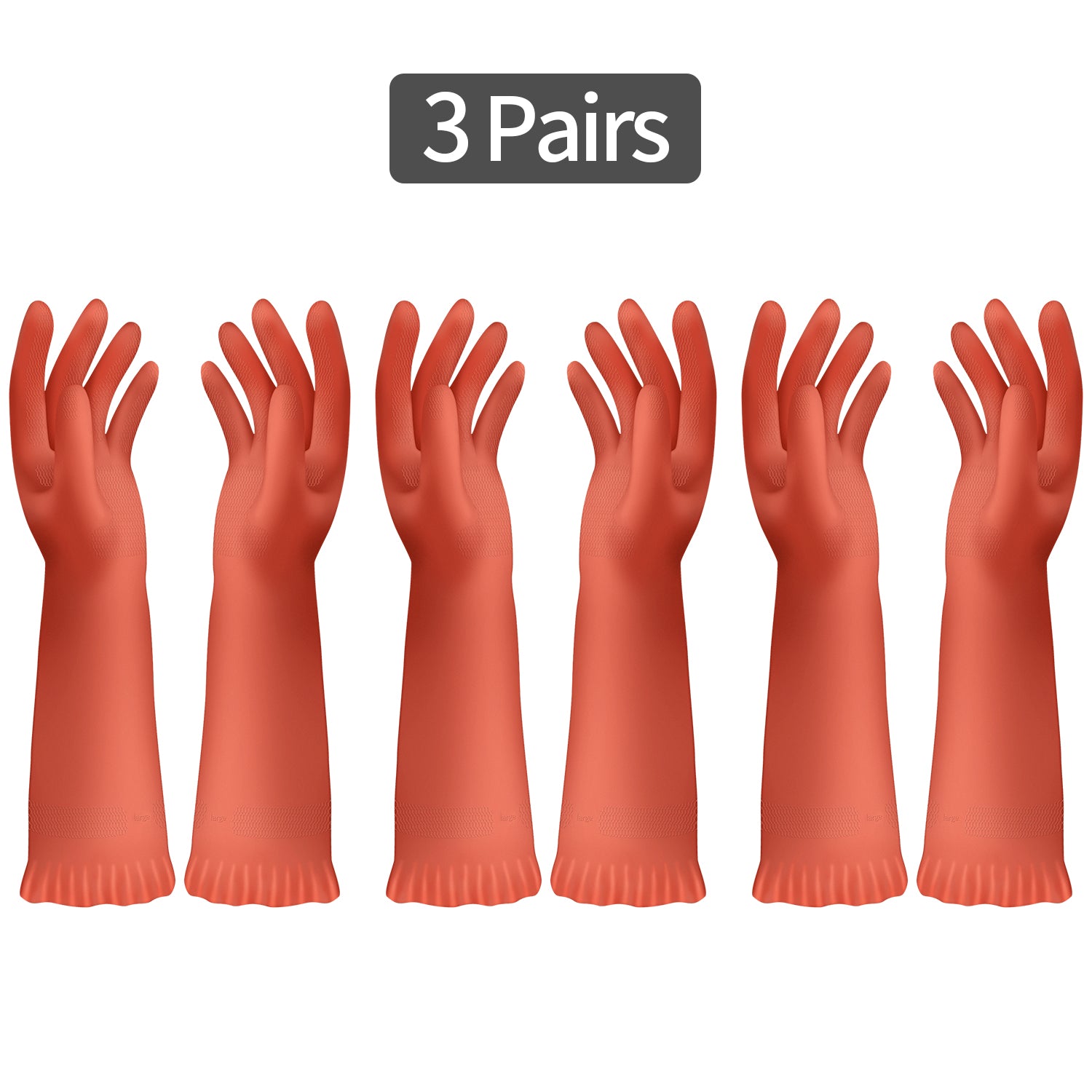 Mr.siga Dish washing Gloves large - 3 Pairs