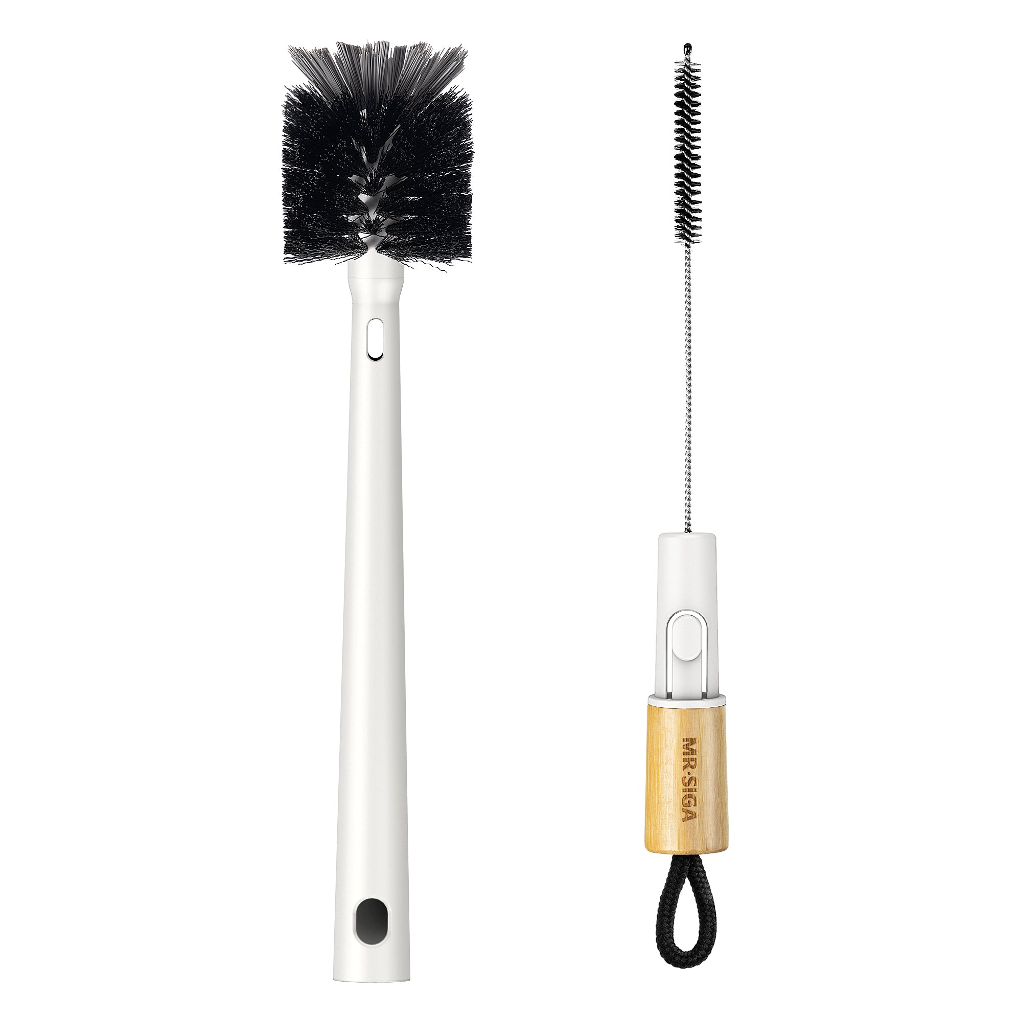 MR.SIGA Water Bottle Brush and Straw Cleaner Brush, Long Handle Bottle Cleaner Brush, 2 in 1 Bottle Cleaning Brush for Sports Bottles, Baby Bottles, Mugs, Straws