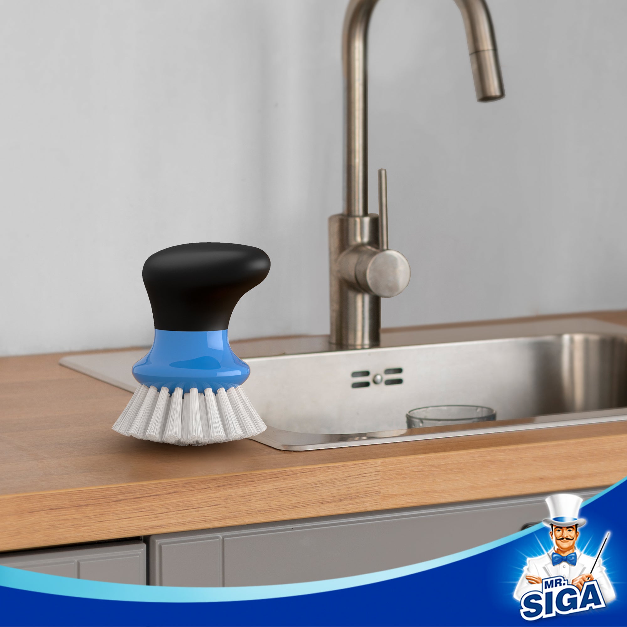 Mr.siga Small Dish Brush 2pcs-Blue