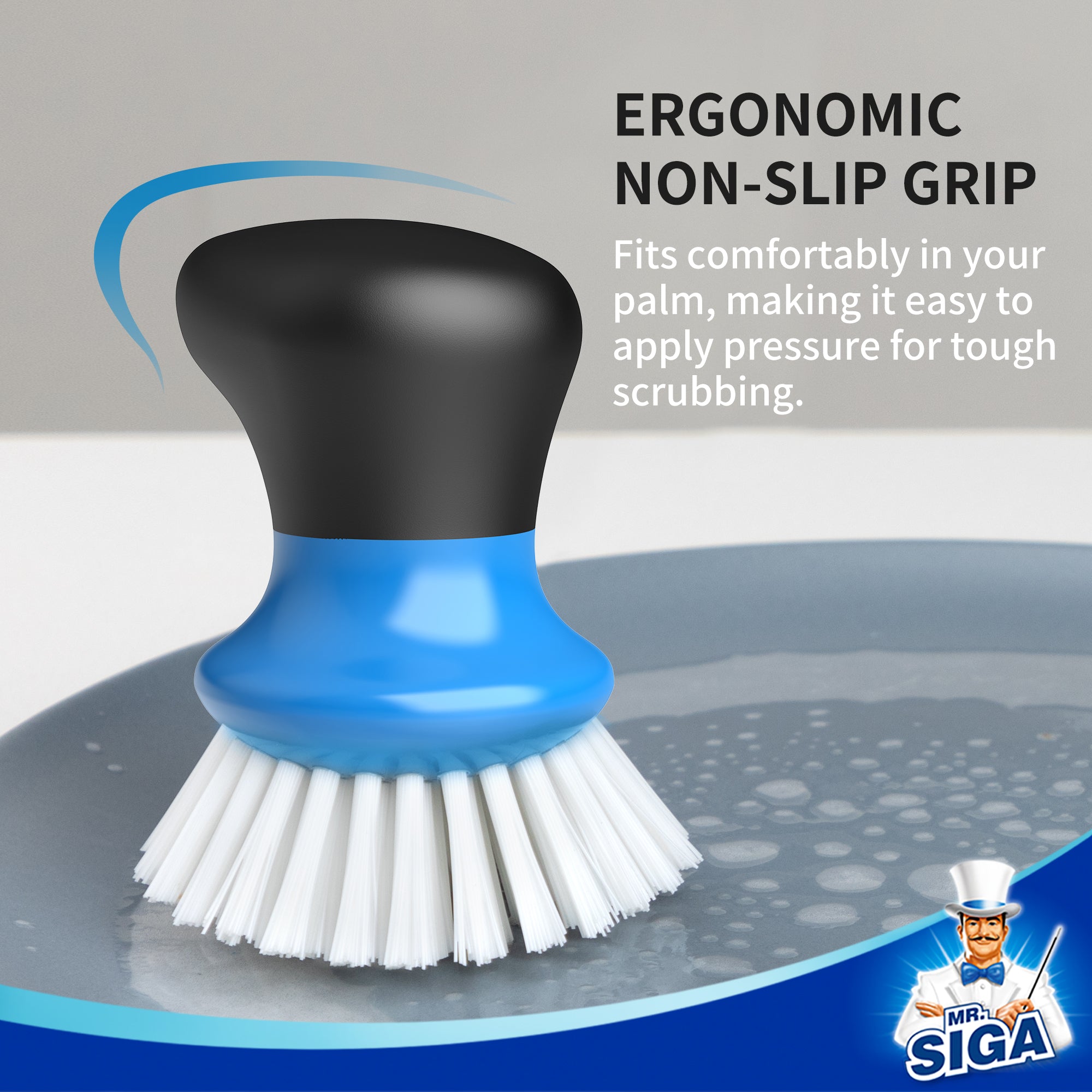 Mr.siga Small Dish Brush 2pcs-Blue