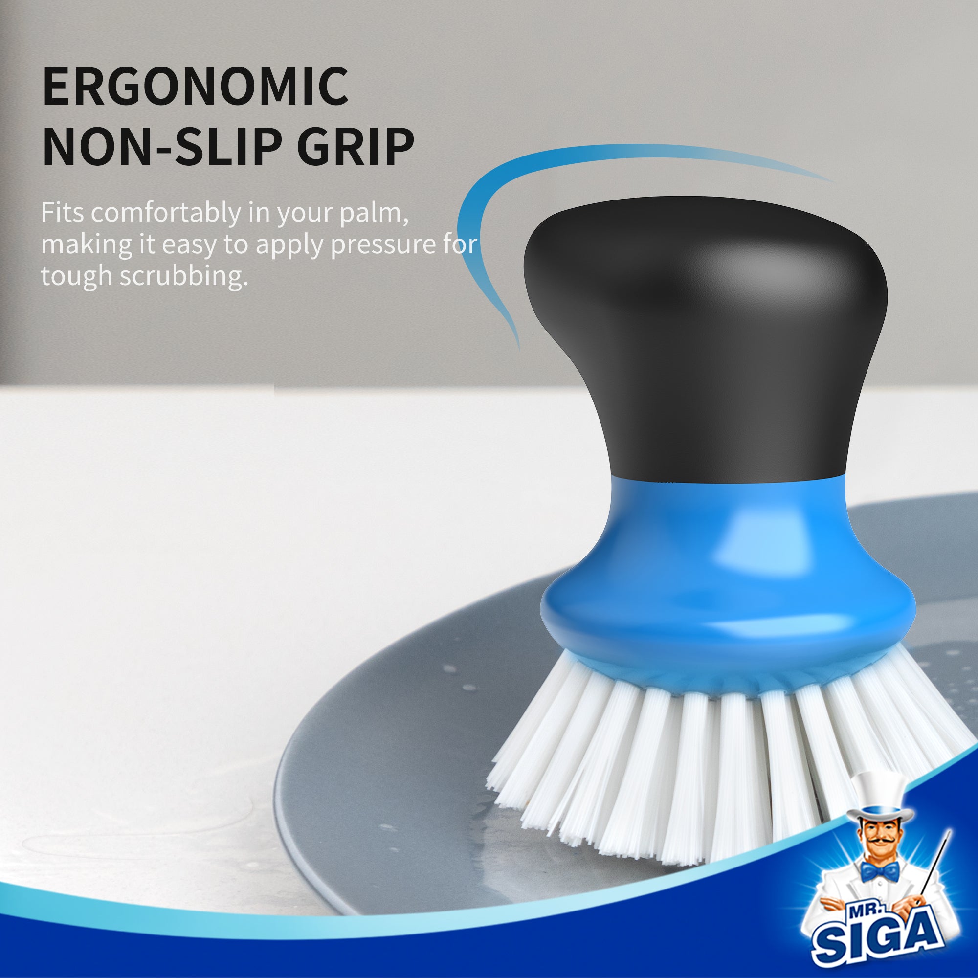 Mr.siga Small Dish Brush 2pcs-Blue