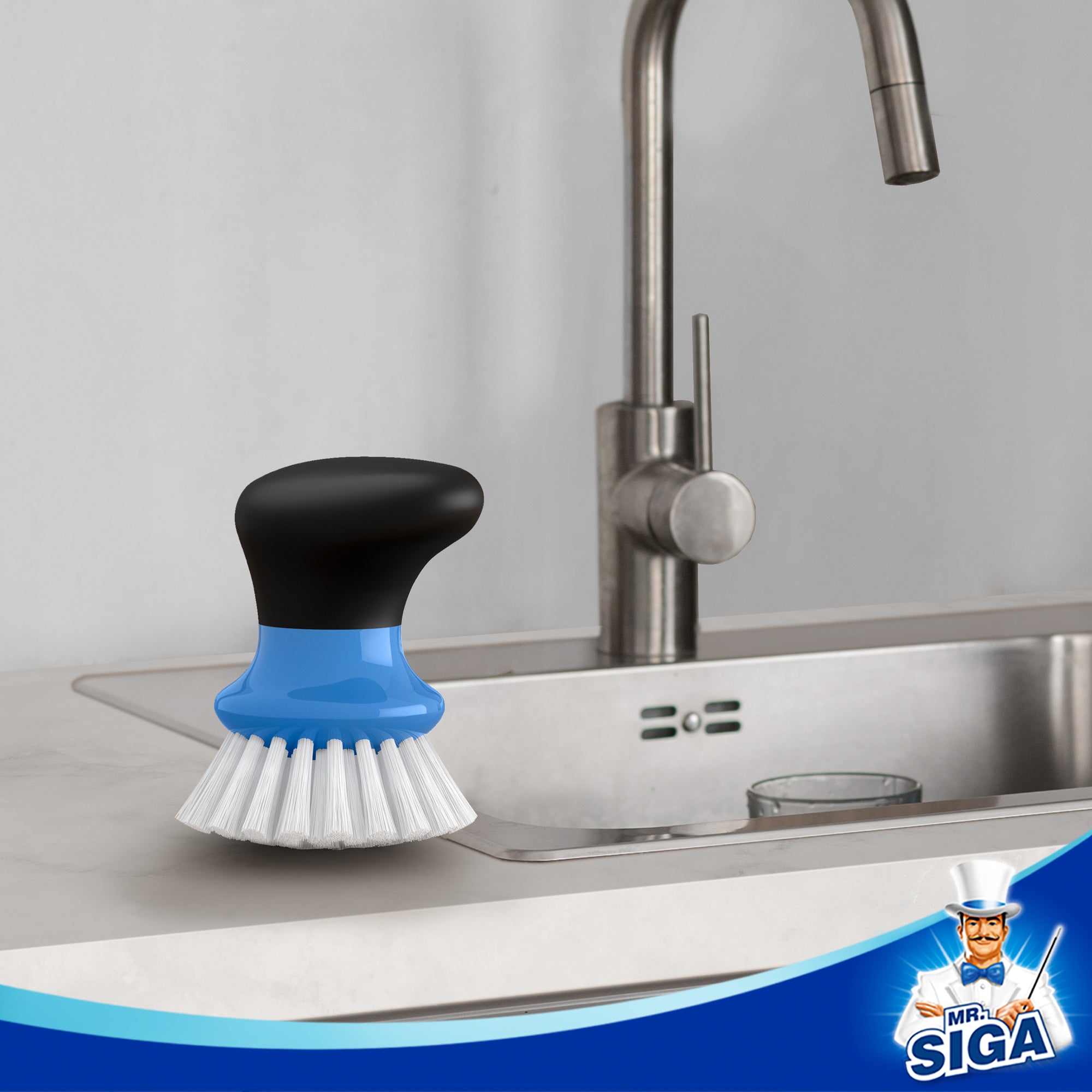 Mr.siga Small Dish Brush 2pcs-Blue