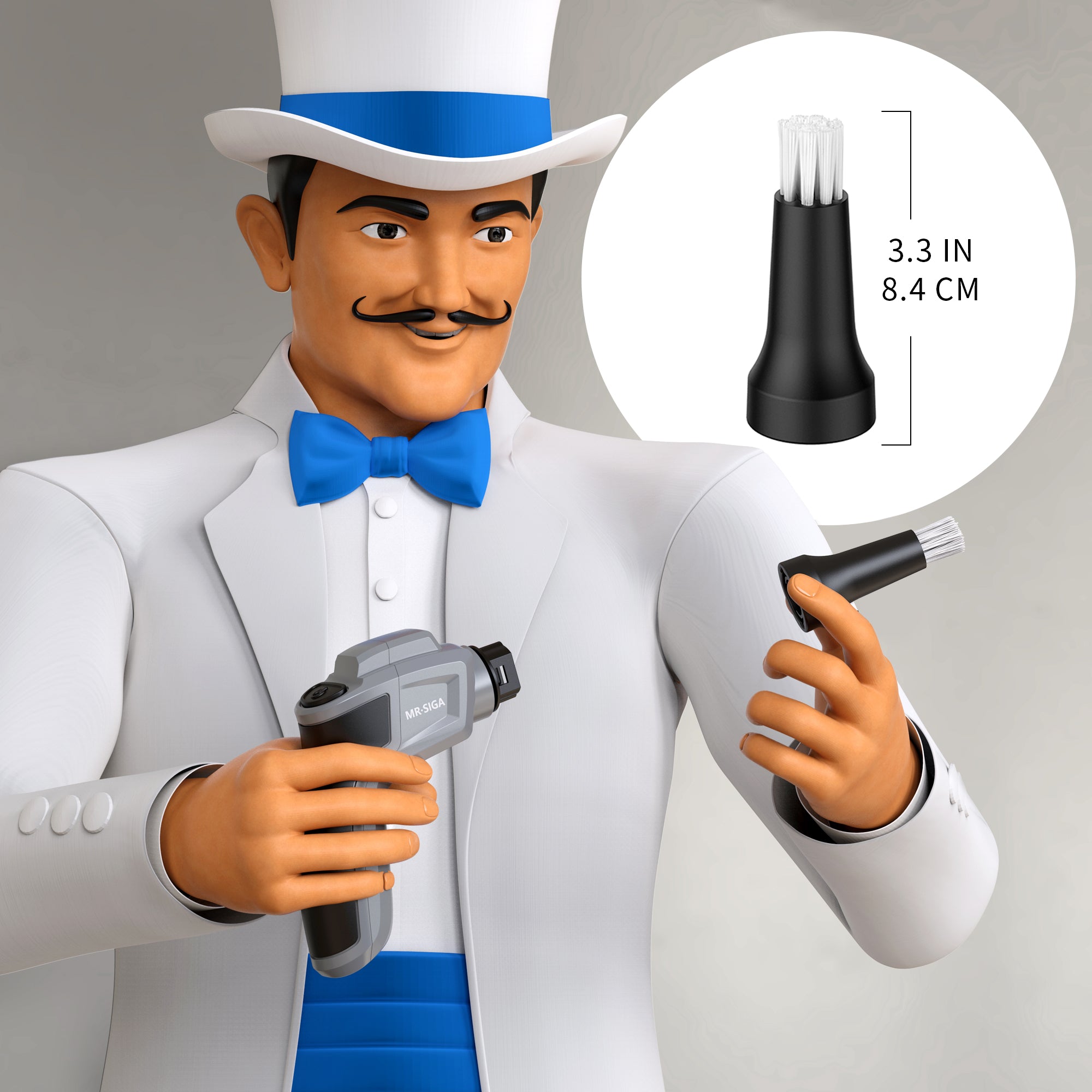 MR.SIGA Elektrischer Spin Scrubber, Detailbürsten-Nachfüllpackungen, 3er-Pack