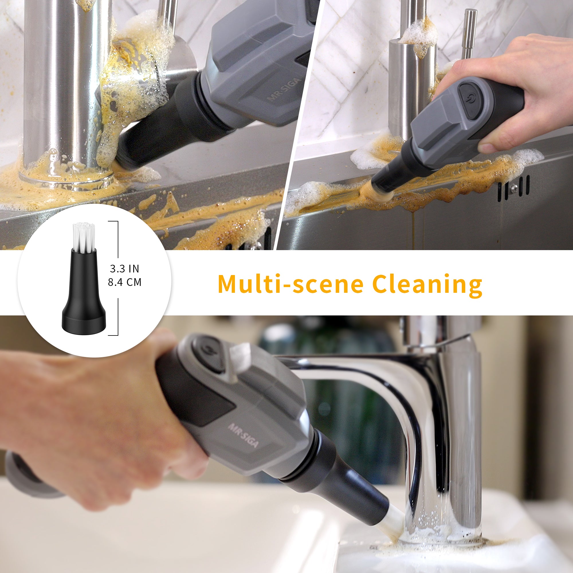 MR.SIGA Elektrischer Spin Scrubber, Detailbürsten-Nachfüllpackungen, 3er-Pack