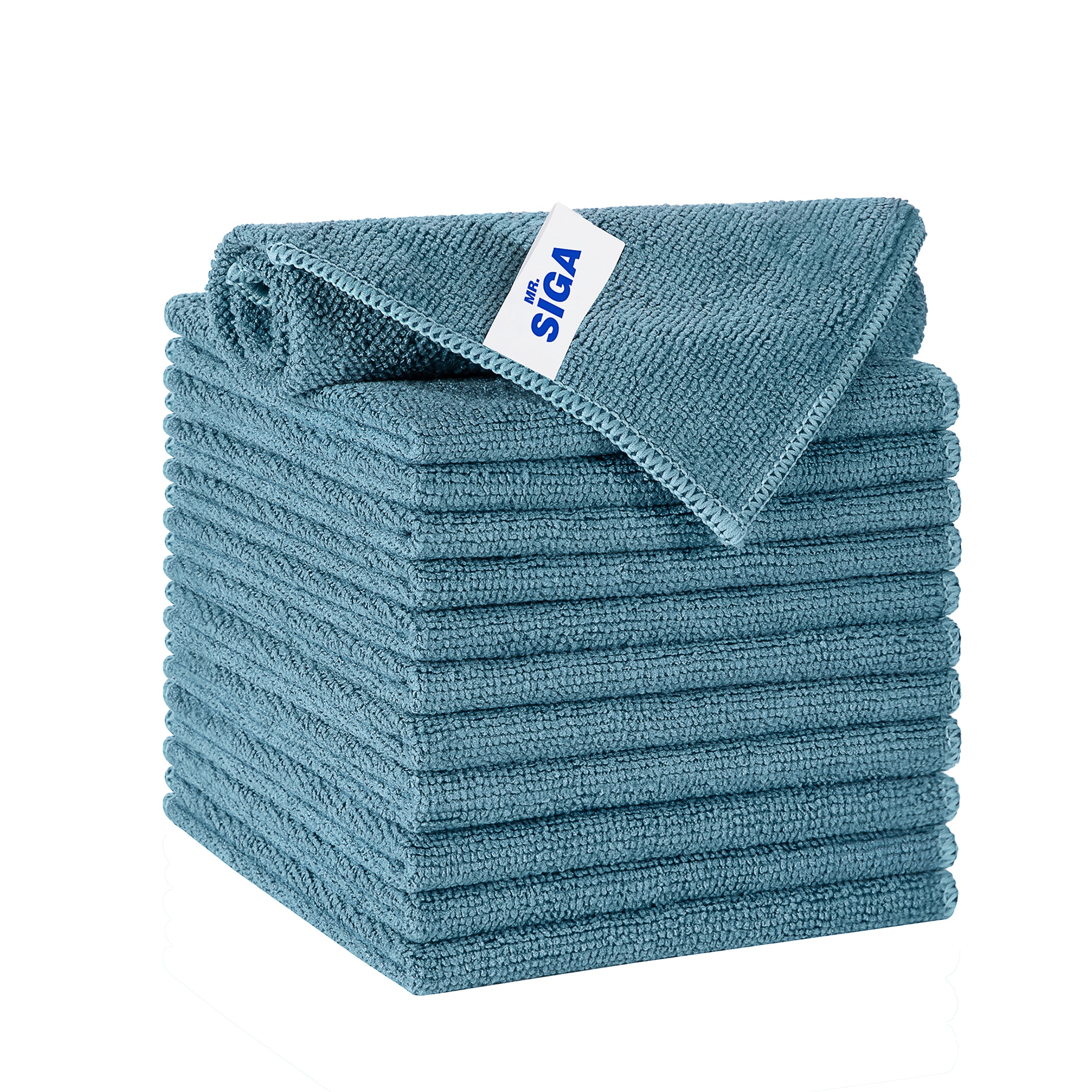 MR.SIGA Microfiber Cleaning Cloth, All-Purpose Microfiber Towels, Streak Free Cleaning Rags, Pack of 12, Navy, 11.8 x 11.8 inch