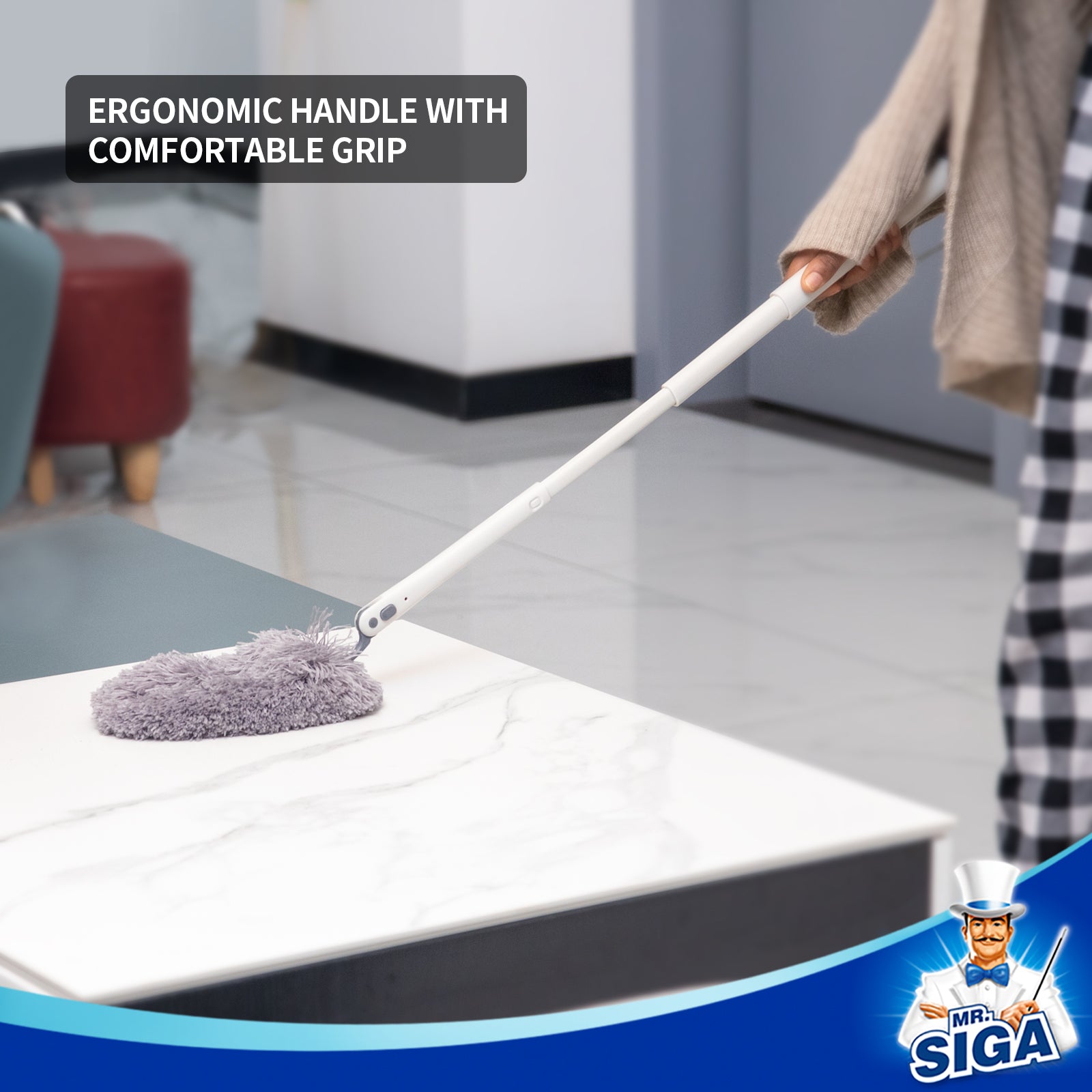 Mr.siga Microfiber Telescopic Duster Refills, 2 pack