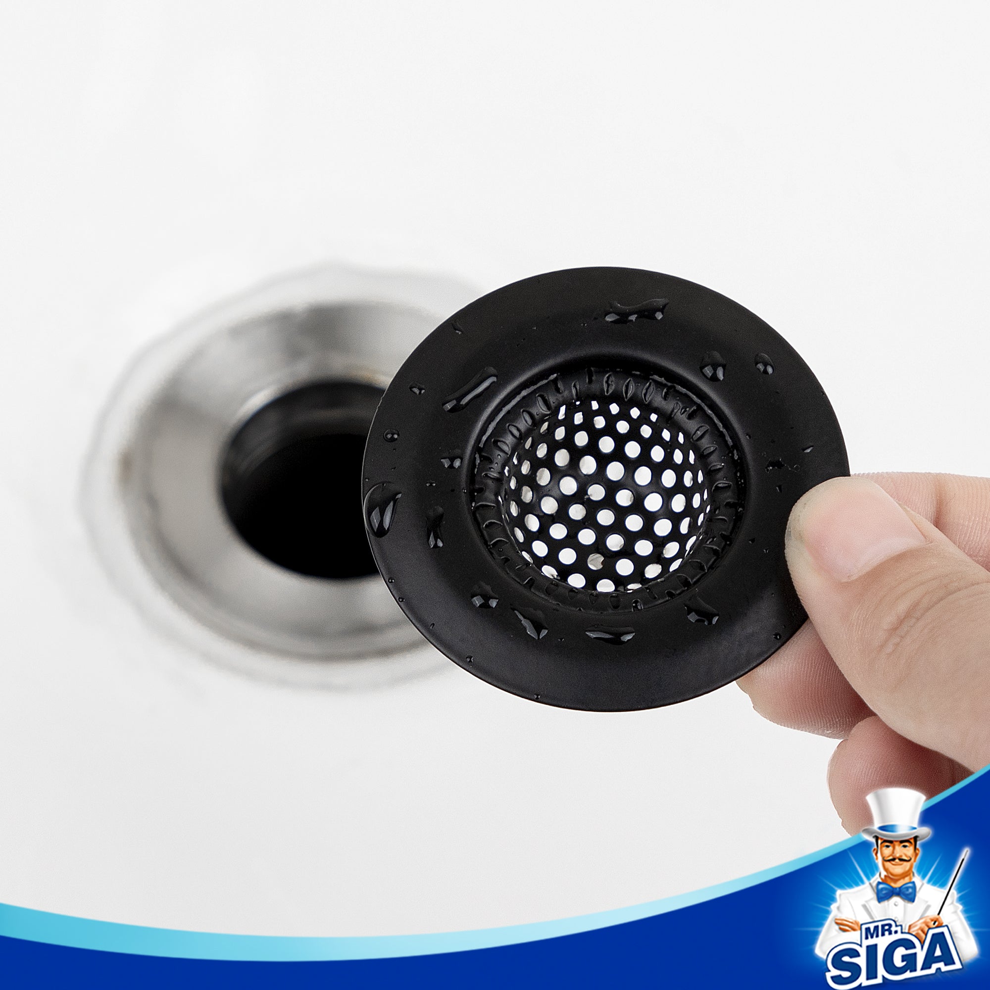 MR.SIGA Bathroom Sink Strainer,black, pack of 3