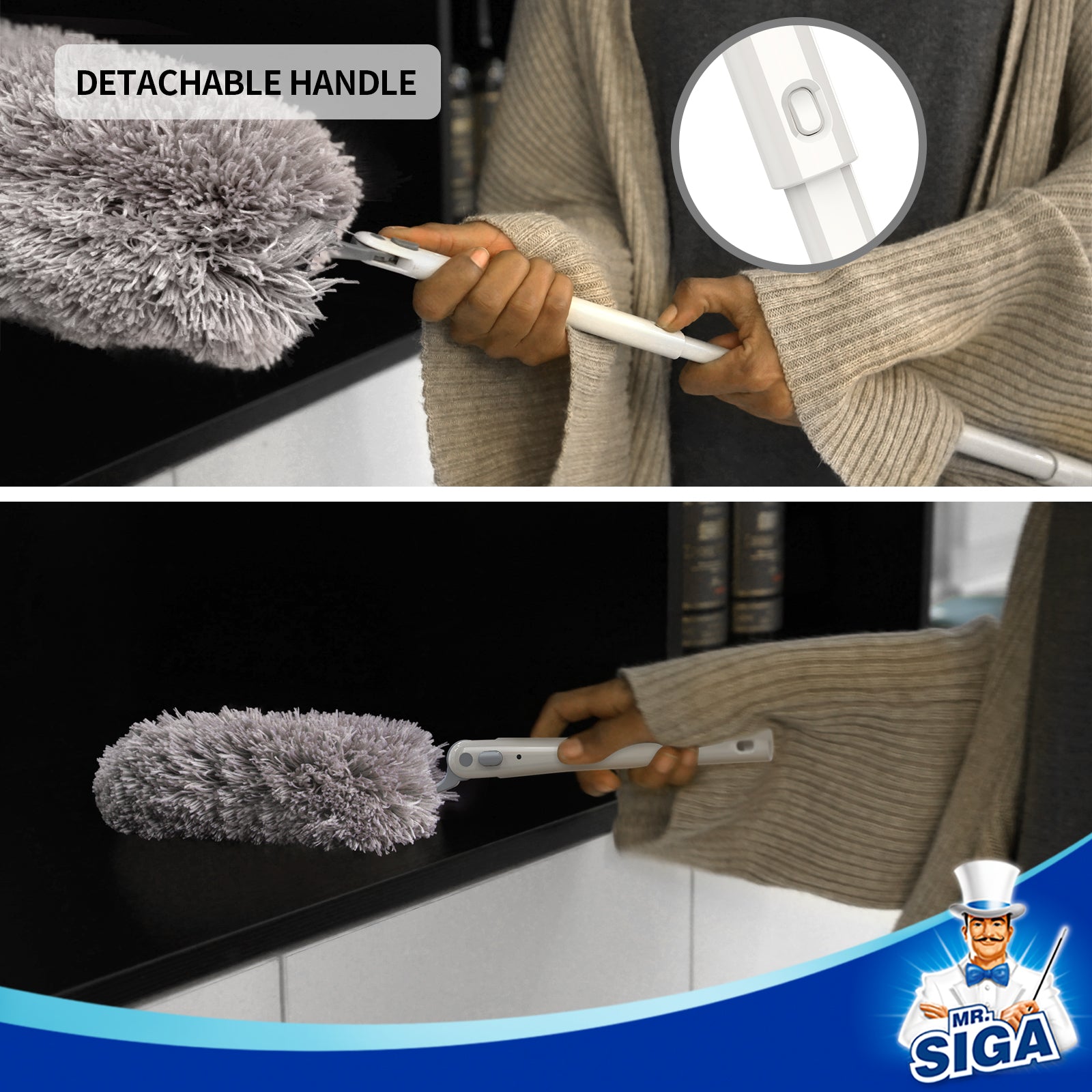 Mr.siga Microfiber Telescopic Duster Refills, 2 pack