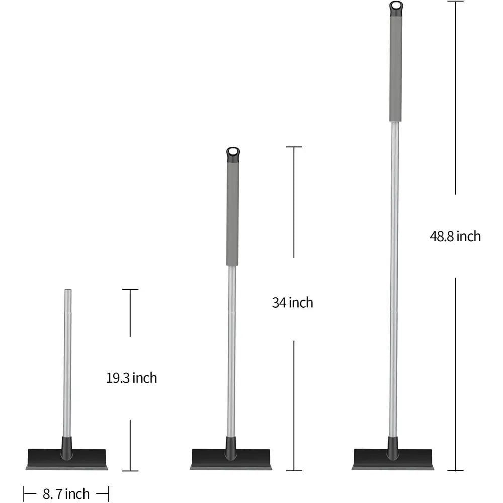 MR.SIGA Floor Scrub Brush with Long Handle 2 in 1 Scrubber and Squeegee for Cleaning Bathroom Patio Garage Wall Tile