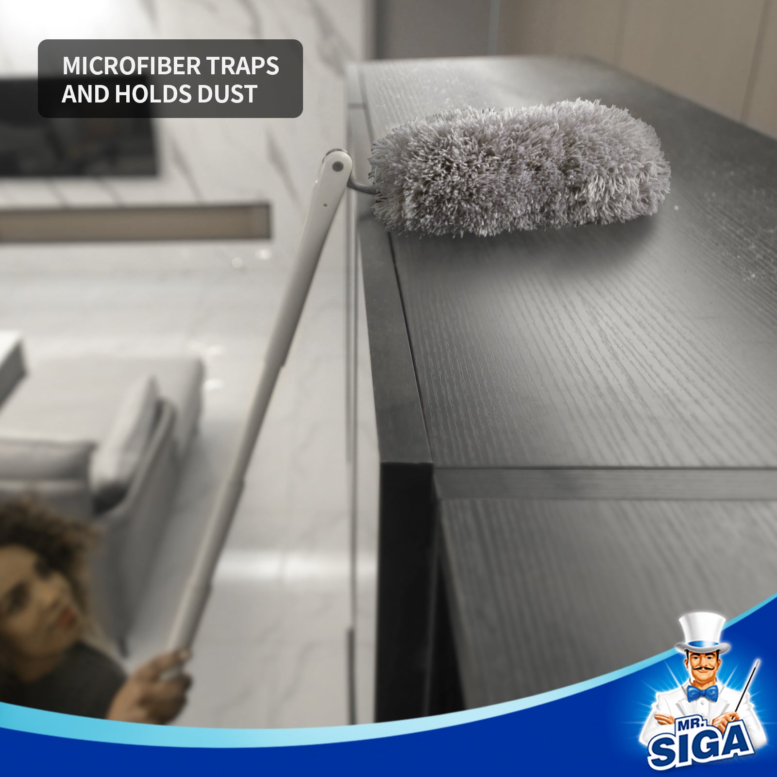 Mr.siga Microfiber Telescopic Duster Refills, 2 pack