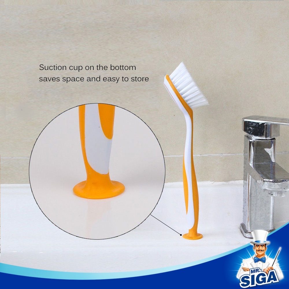 MR.SIGA Round Dish Brush, Pack of 3