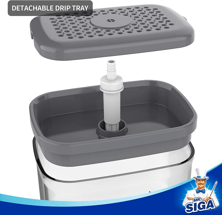 MR.SIGA Dish Soap Dispenser with Sponge Holder and Scrub Sponge Set
