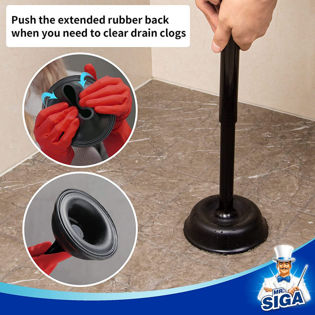 MR.SIGA Toilet Plunger with Holder, Heavy Duty Toilet Plunger and