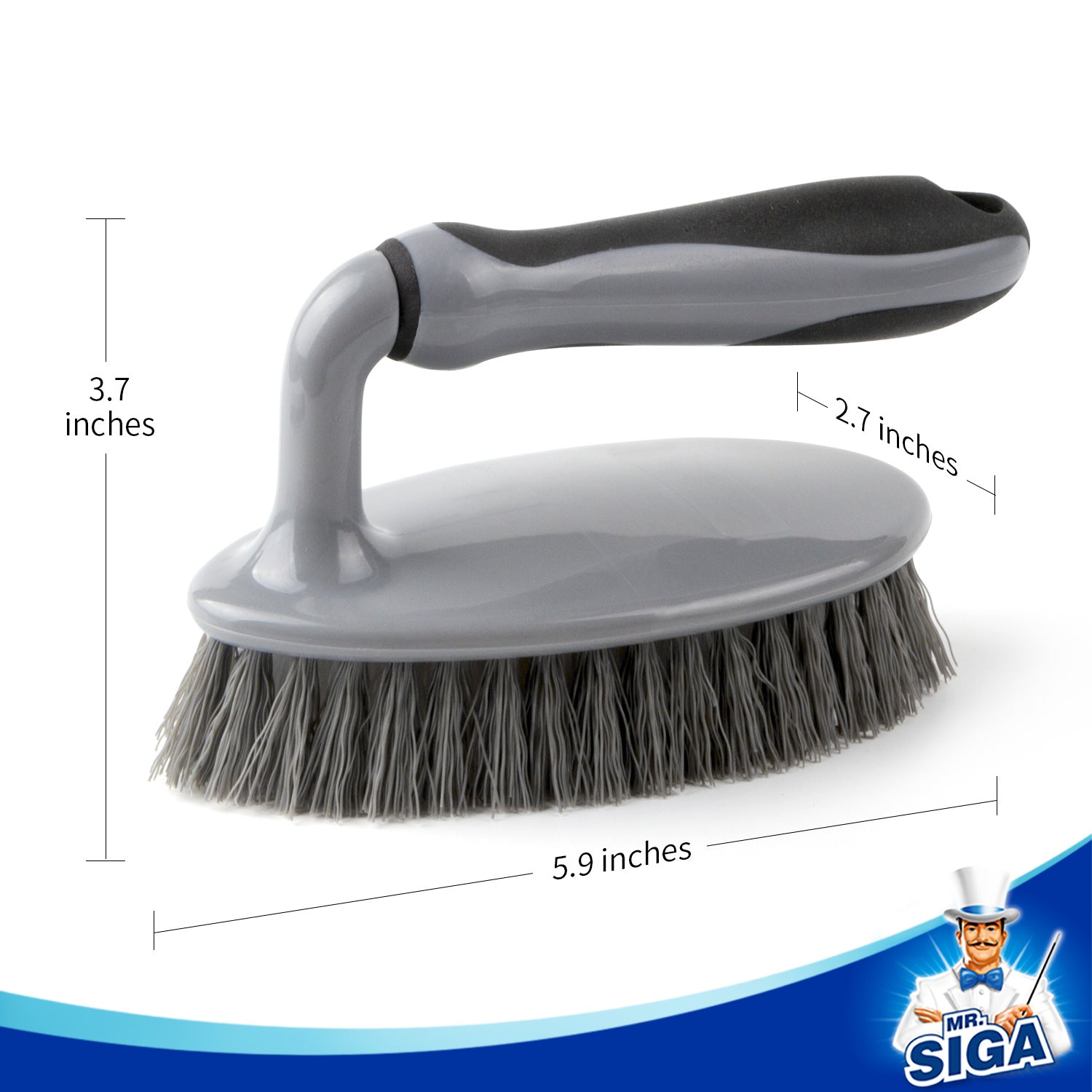 MR.SIGA Heavy Duty Scrub Brush with Comfortable Grip, for Bathroom, Shower, Sink, Floor, Pack of 2