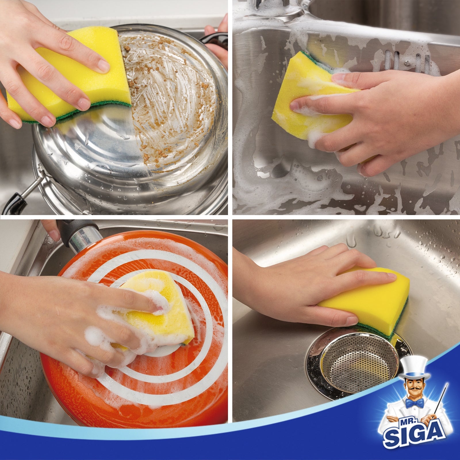 MR.SIGA Heavy Duty Scrub Sponge, Pack of 24