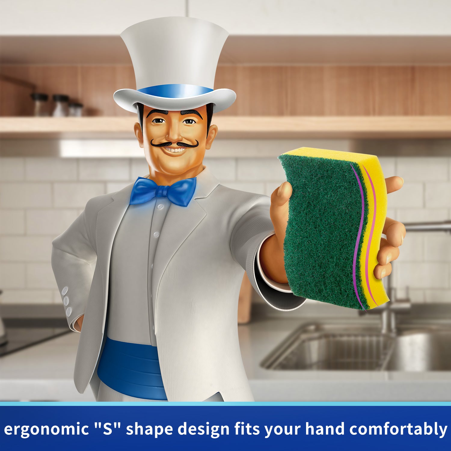 MR.SIGA Heavy Duty Scrub Sponge, Pack of 24