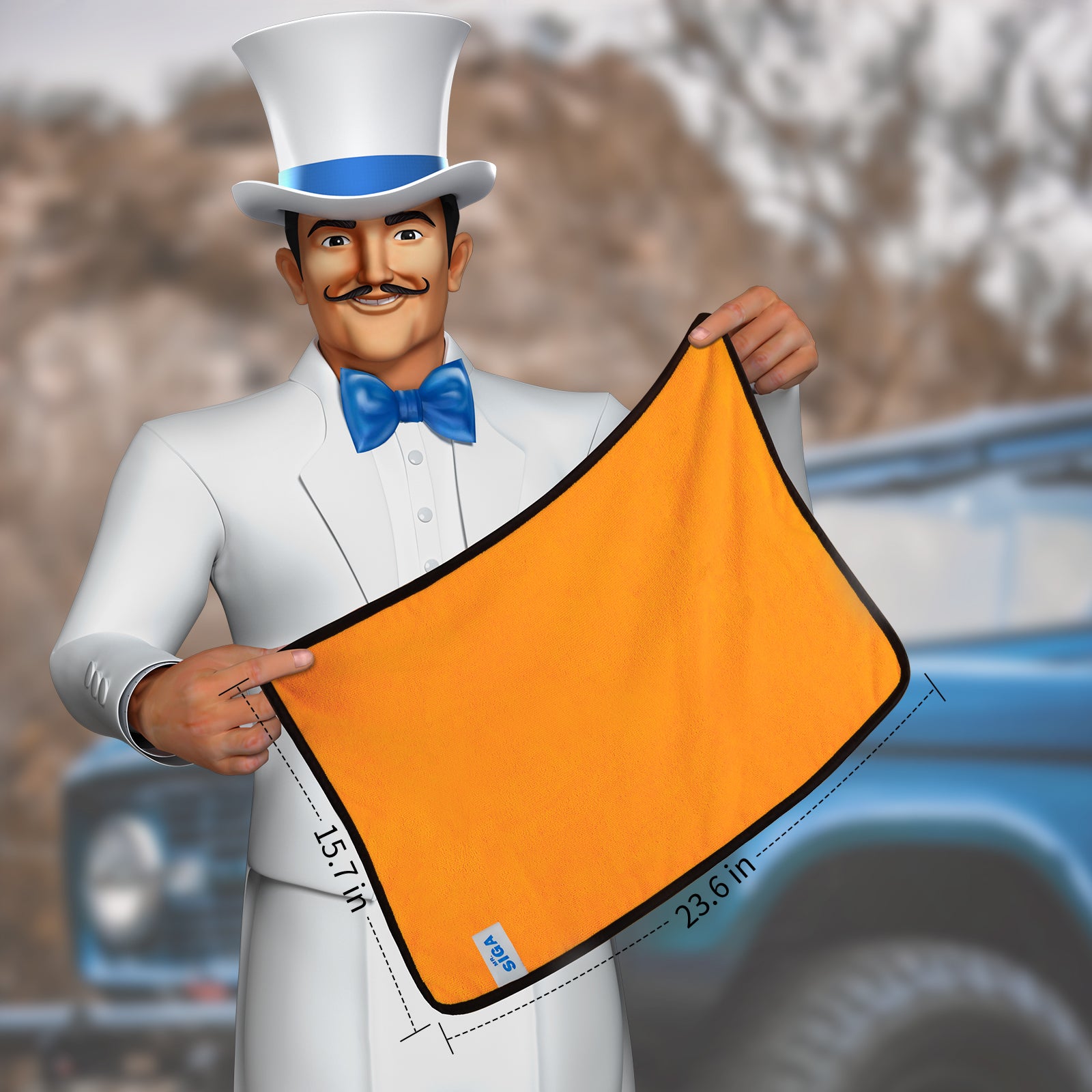 MR.SIGA Professional Premium Microfiber Towels for Household Cleaning, Dual-Sided Car Washing and Detailing Towels, Gold, 15.7 x 23.6 inch, 3 Pack