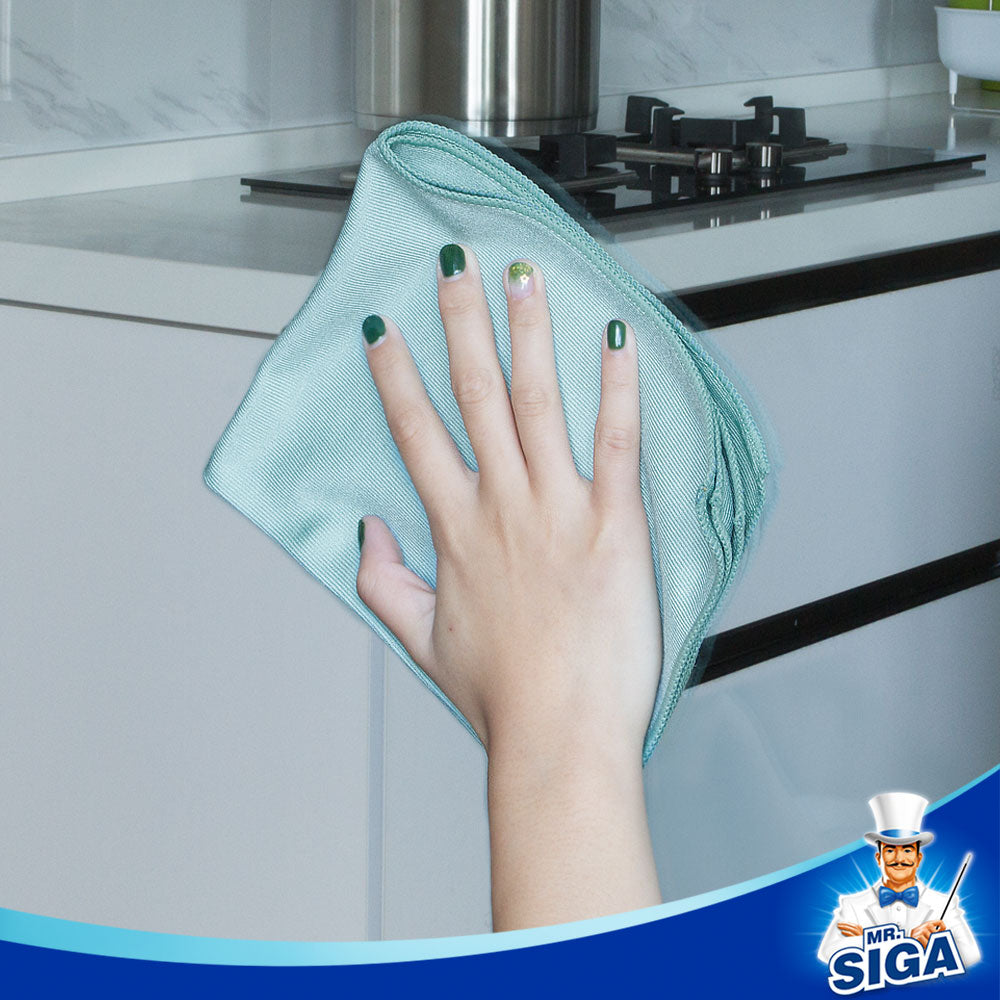 MR.SIGA Ultra Fine Microfiber Cloths for Glass, Pack of 12, 35 x 40cm 13.7" x 15.7"