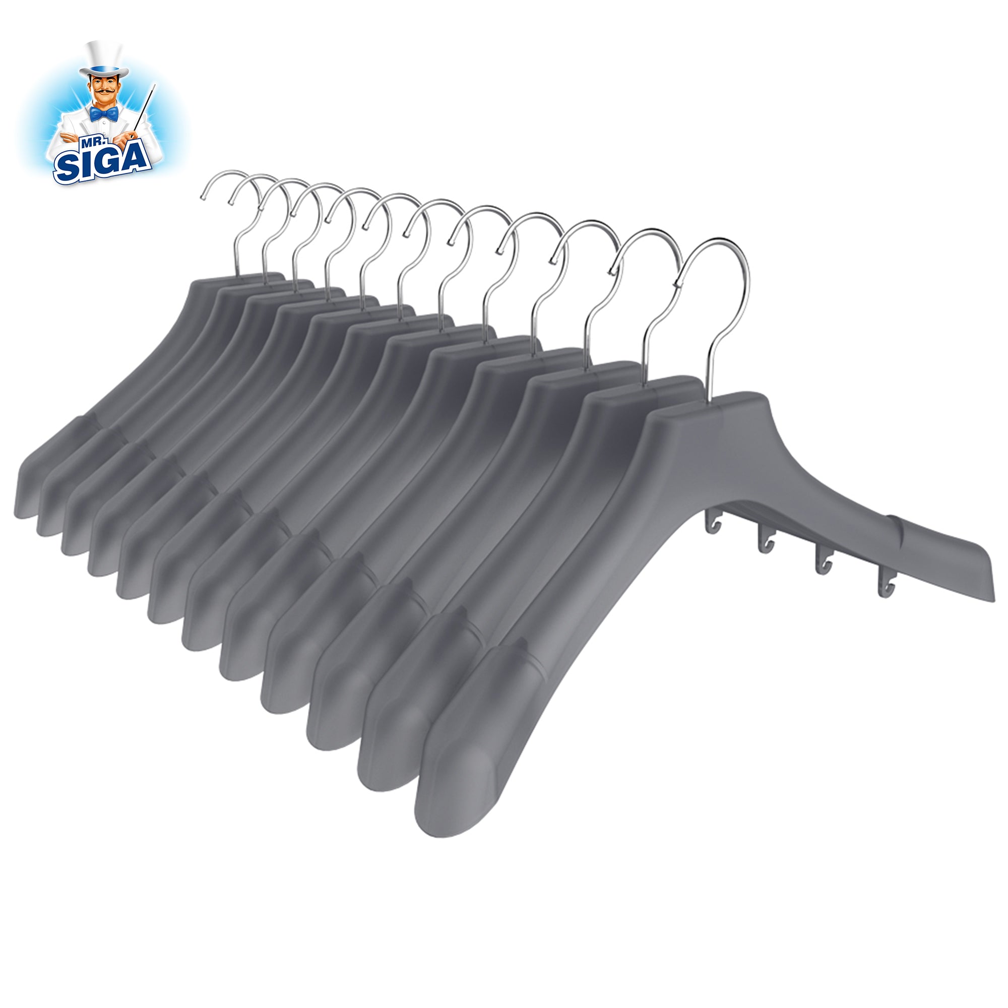 MR.SIGA Plastic Extra Wide Suit Hangers, Pack of 12