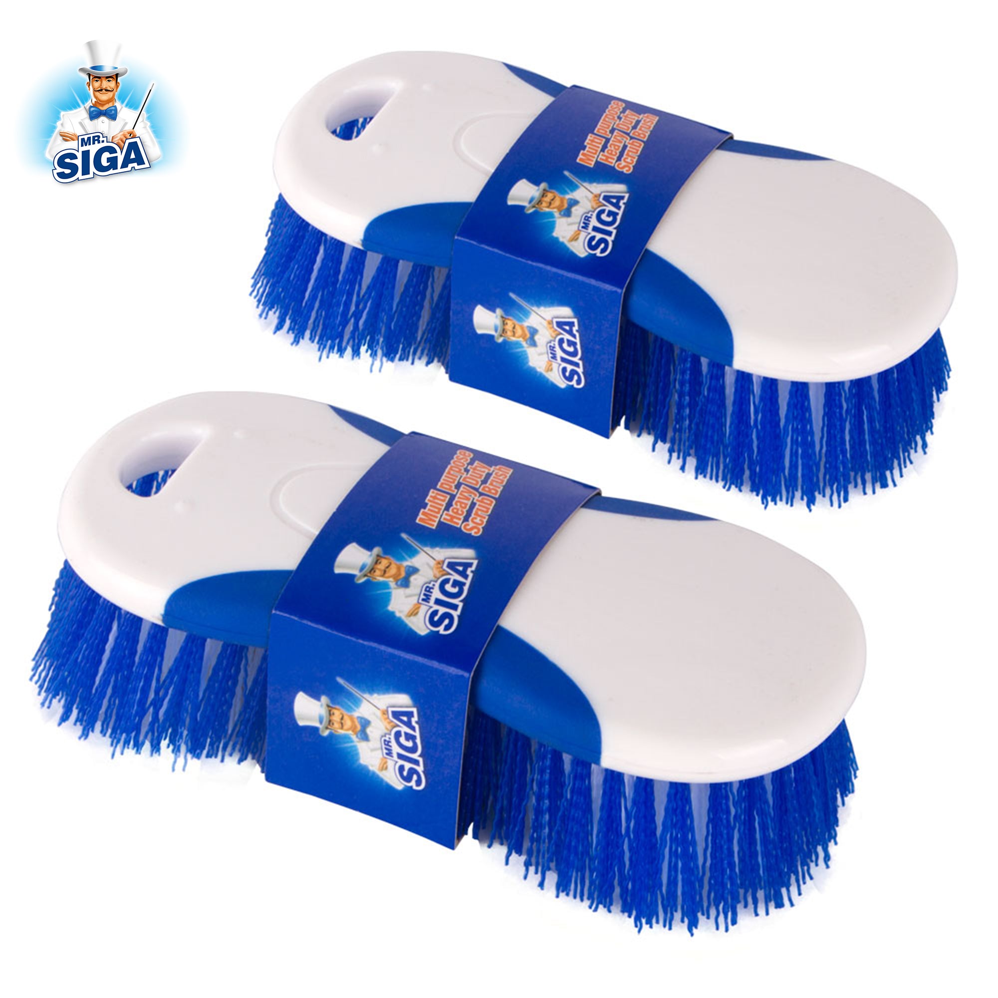 MR.SIGA Multi Purpose Heavy Duty Scrub Brush - Pack of 2