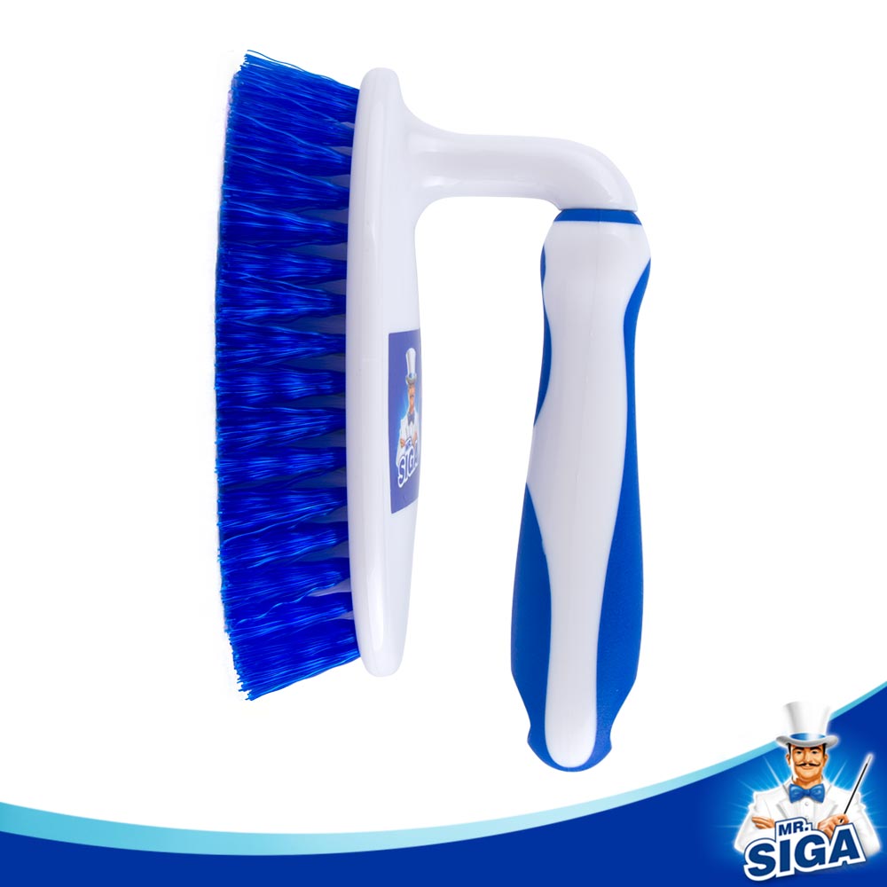 MR.SIGA Heavy Duty Scrub Brush with Comfortable Grip, for Bathroom, Shower, Sink, Floor, Pack of 2