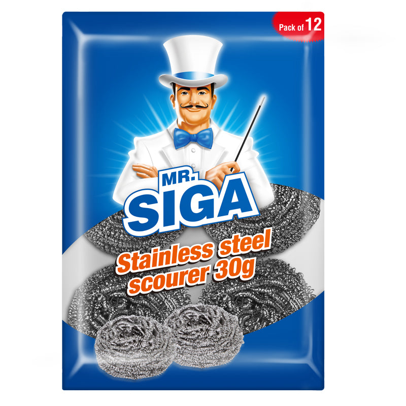 MR.SIGA Topfreiniger aus Edelstahl, 12er-Pack