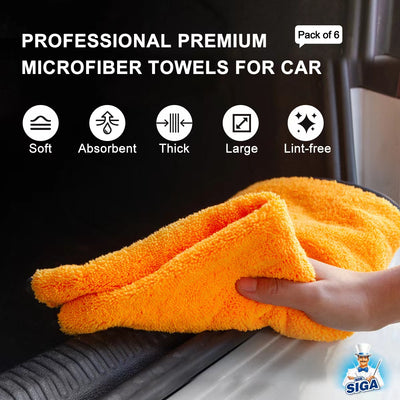 MR.SIGA Microfiber Car Cleaning Cloth: Two Materials in One for Maximum Versatility